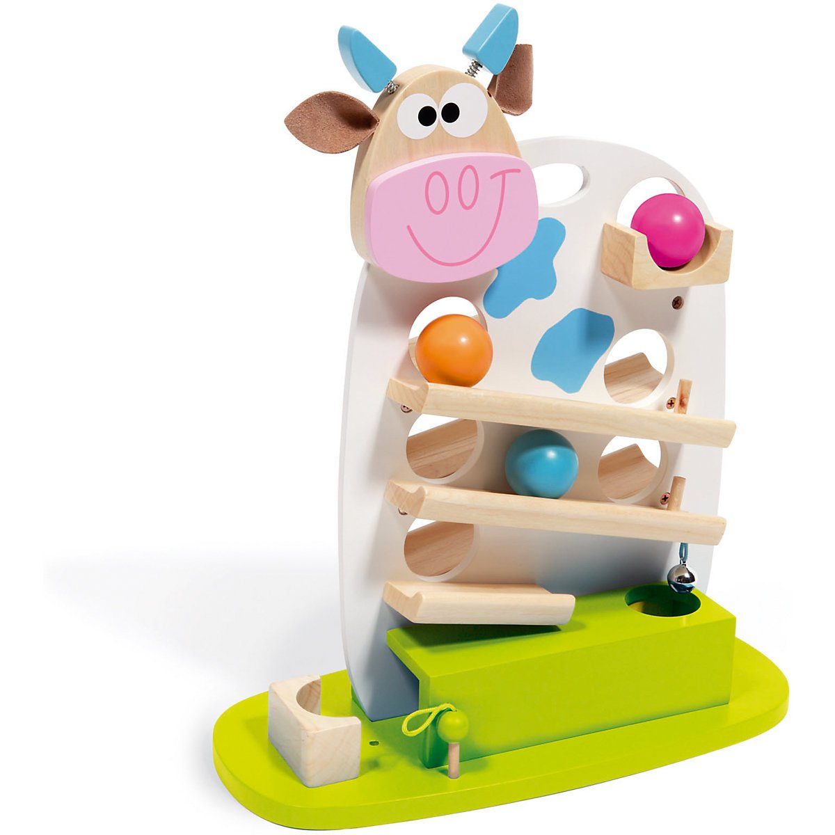 SCRATCH Kugelbahn Scratch Kuh Marie Kugelbahn mit 3 Kugeln Holzspielzeug Mu günstig online kaufen