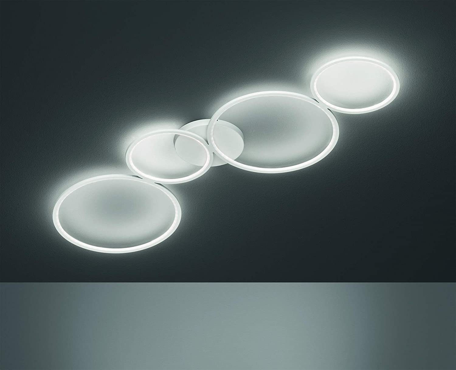 lightling LED Deckenleuchte Sina Deckenlampe Warmweiß, 4 fest Ringe, integriert, LED LED weiss