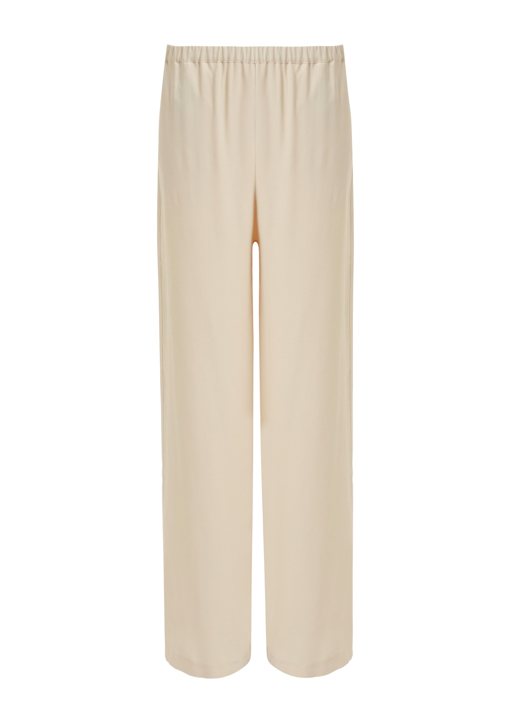 comma Chinos Hose Fließende Satin-Hose mit weitem Bein und elastischem Bund günstig online kaufen