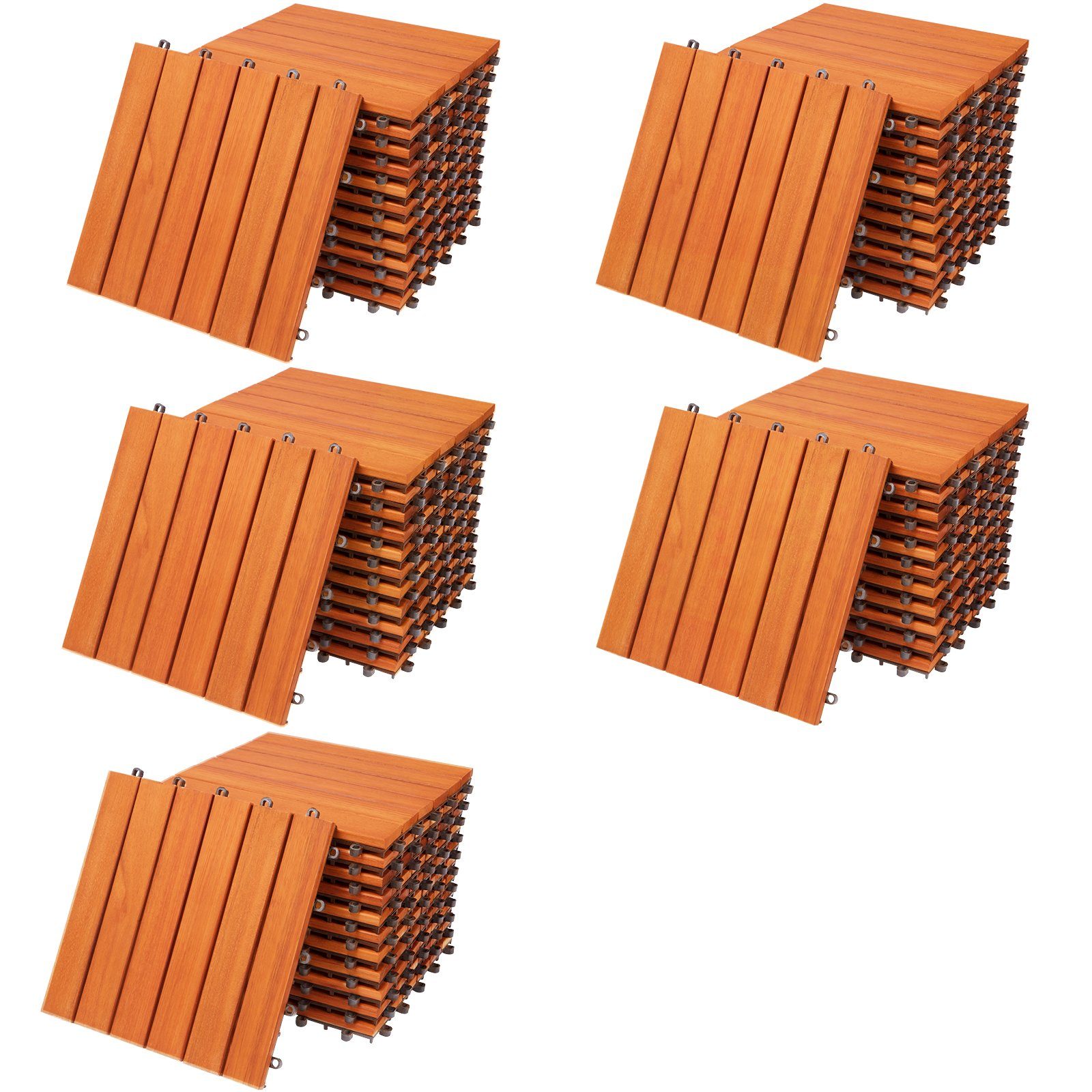 Casaria Holzfliesen 55x Eukalyptus, Terrassenfliesen 1-6m² günstig online kaufen