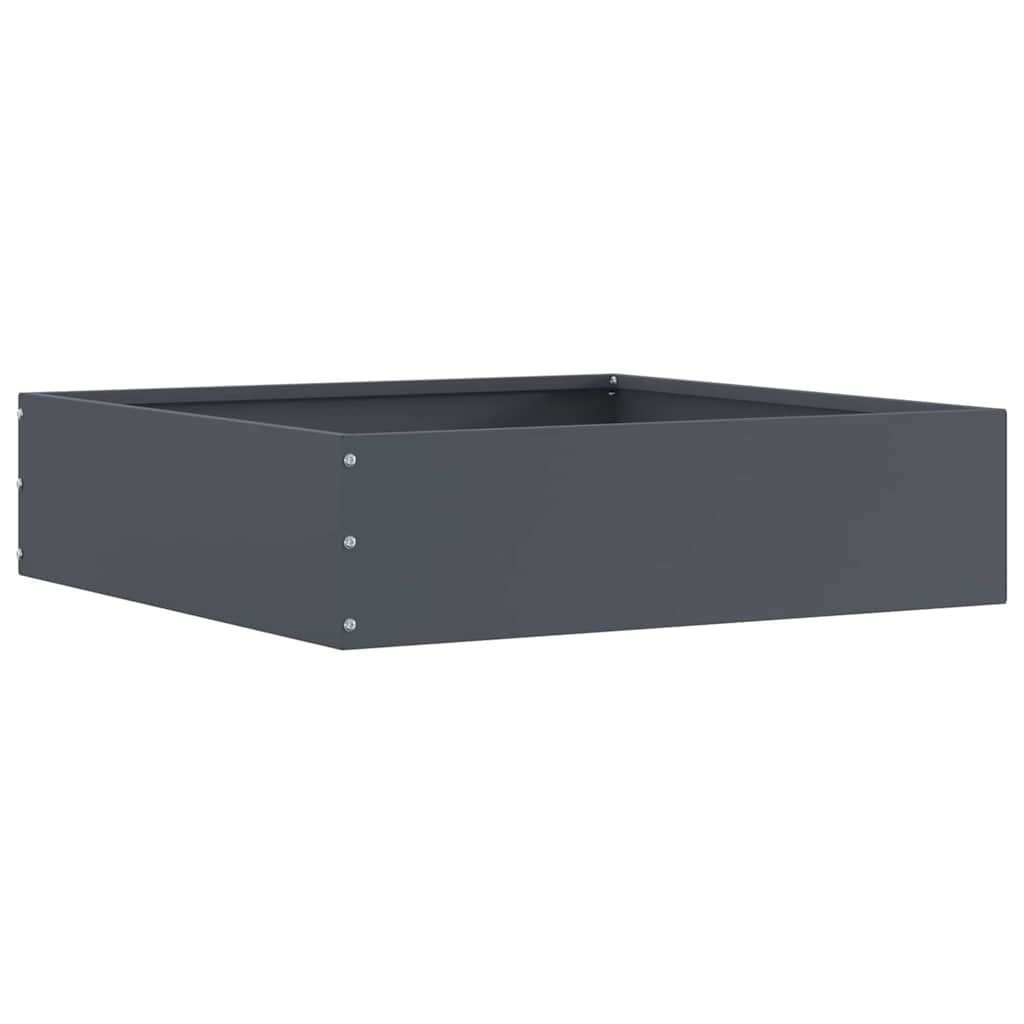 vidaXL Beetumrandung Rasenkante 50 x 50 x 13 cm Stahl Anthrazit