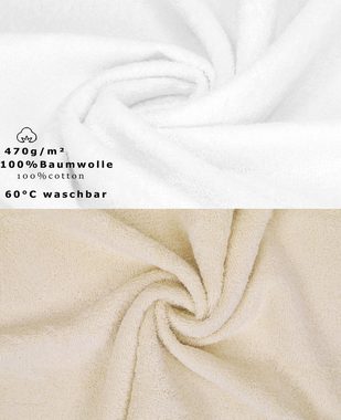 Betz Handtuch Set 12-TLG. Handtuch Set Premium Farbe weiß/Sand, 100% Baumwolle, (12-tlg)