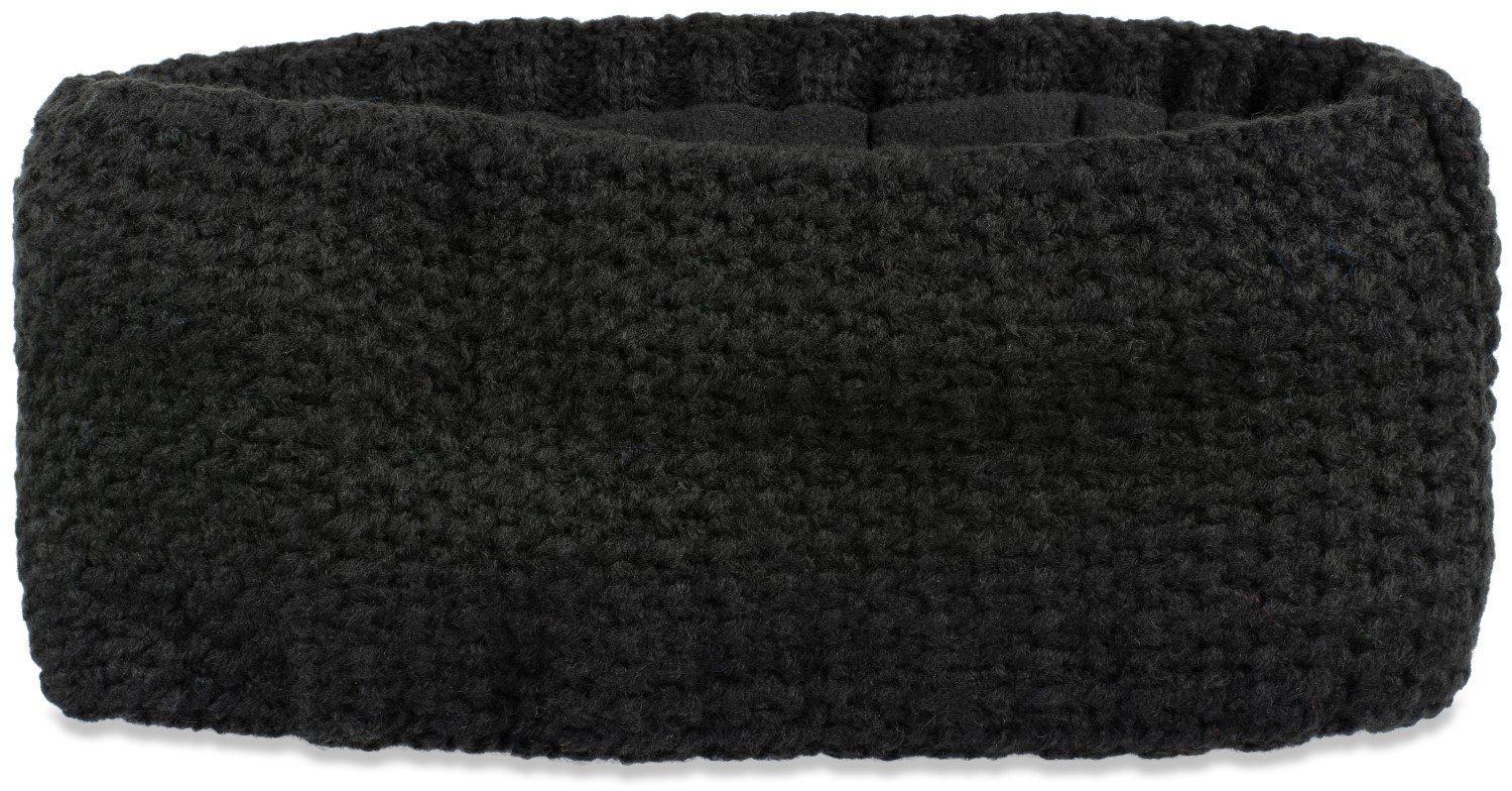 Häkel feiner Einfarbiges in Stirnband Schwarz Optik Stirnband styleBREAKER (1-St)