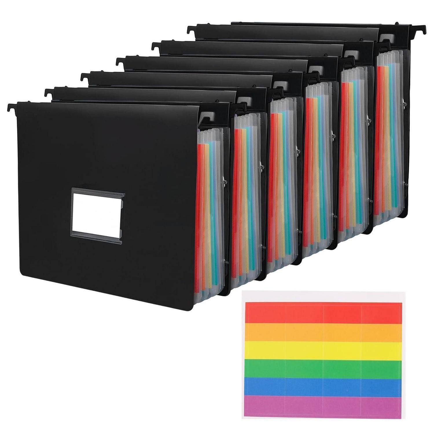 LuxusKollektion Fächermappe Akkordeon Dokumentenmappe A4 6er-Set 7 Fächer bunt