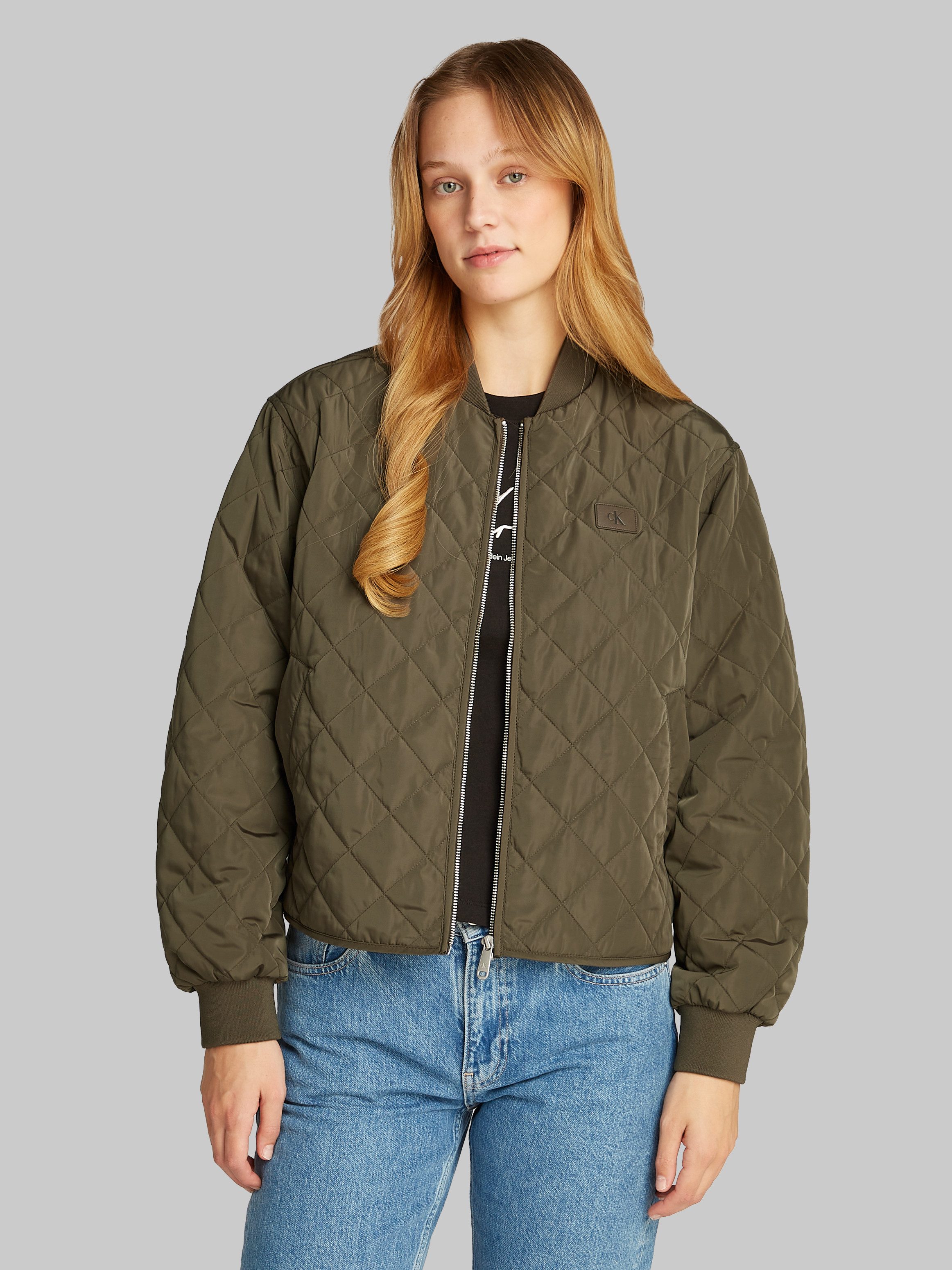 Calvin Klein Jeans Bomberjacke LW QUILTED JACKET mit Logodruck, mit Steppmu günstig online kaufen