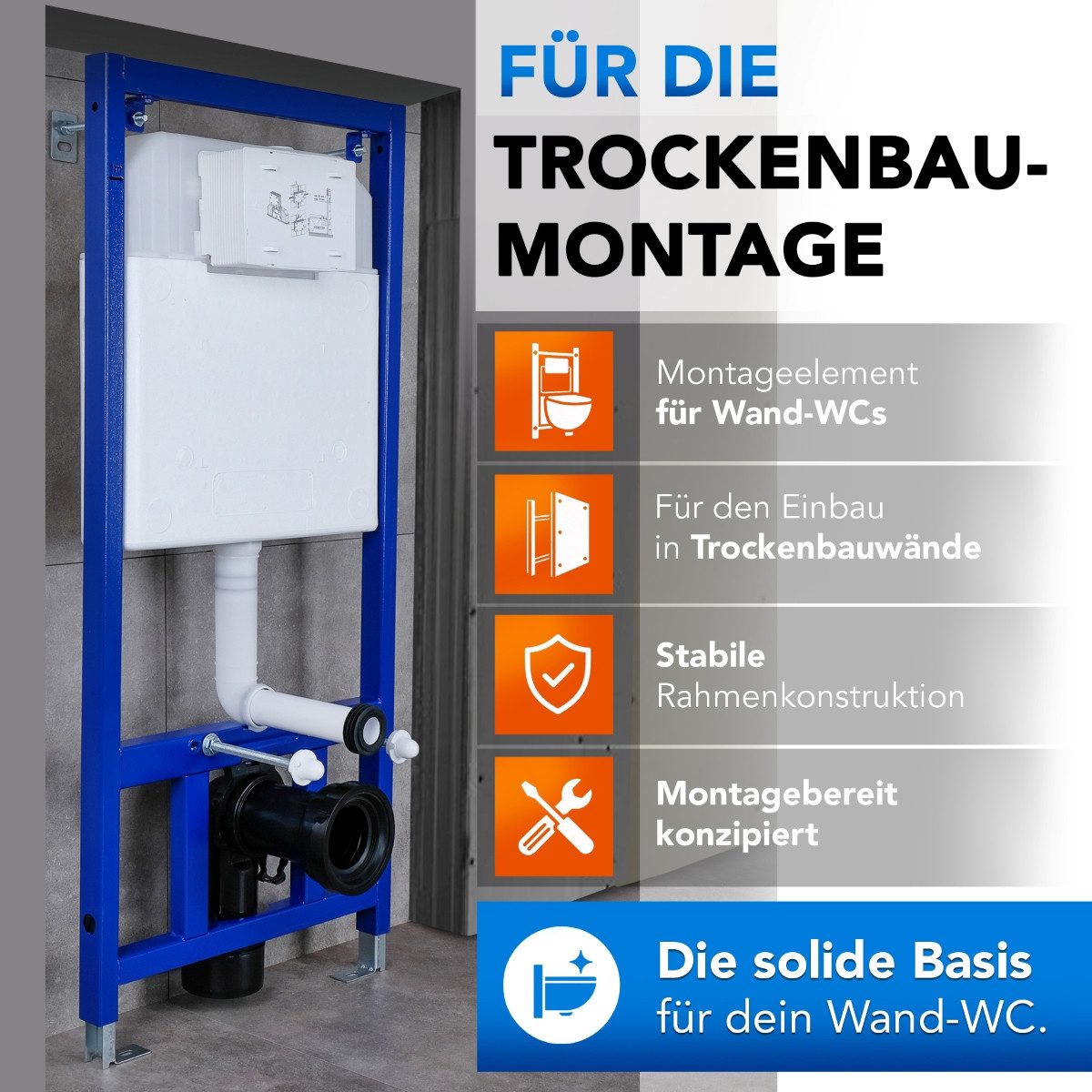 Belvit Vorwandelement WC Trockenbau Montageelement für Wand-WC, einzel, 1 St., Belvit Trockenbau Vorwandelement, Montageelement für Wand-WC