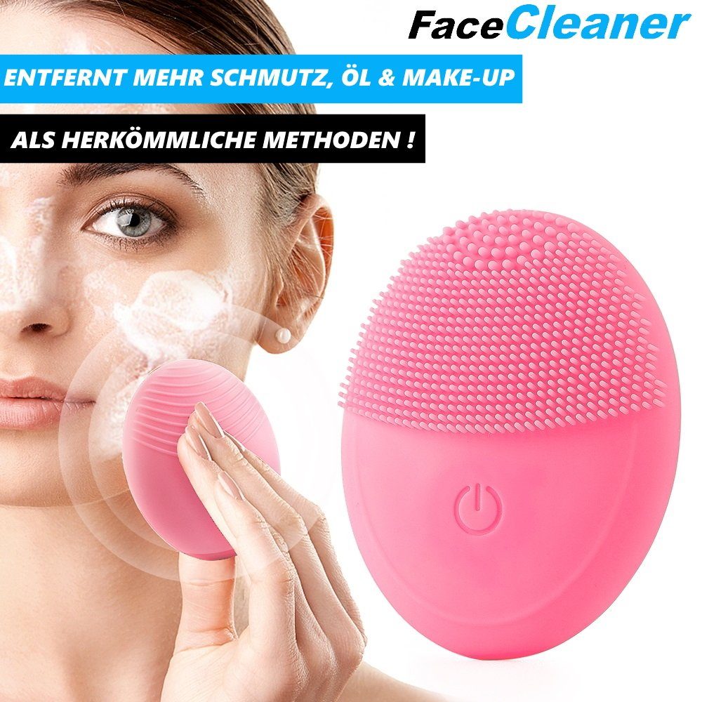 Gesichtsreiniger, Gesichtsreinigungsbürste MAVURA Ultraschall Bürste Silikon Elektrische Gesichts FaceCleaner elektrische Gesichtsbürste Massage Gesichtsreinigungsbürste Peeling