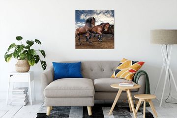 Pixxprint Leinwandbild Wilde freie Pferde, Wilde freie Pferde (1 St), Leinwandbild fertig bespannt, inkl. Zackenaufhänger