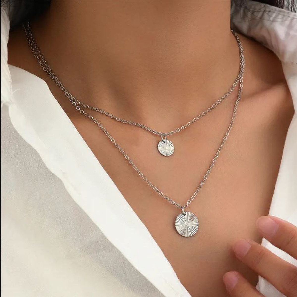 KARMA Kette mit Anhänger 2lagig Medaillon günstig online kaufen