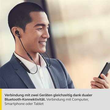 Jabra Evolve 65e Bluetooth-Kopfhörer (Noise Cancellation, Alexa, Siri, Google Assistant, Bluetooth, Kopfhörer mit Nackenbügel, Geräuschunterdrückung, Vibrationsalarm)