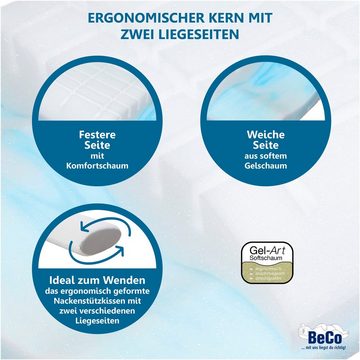 Nackenstützkissen Vario Flex, Beco, Füllung: Gelschaum & Komfortschaum, mit zwei Liegeseiten!