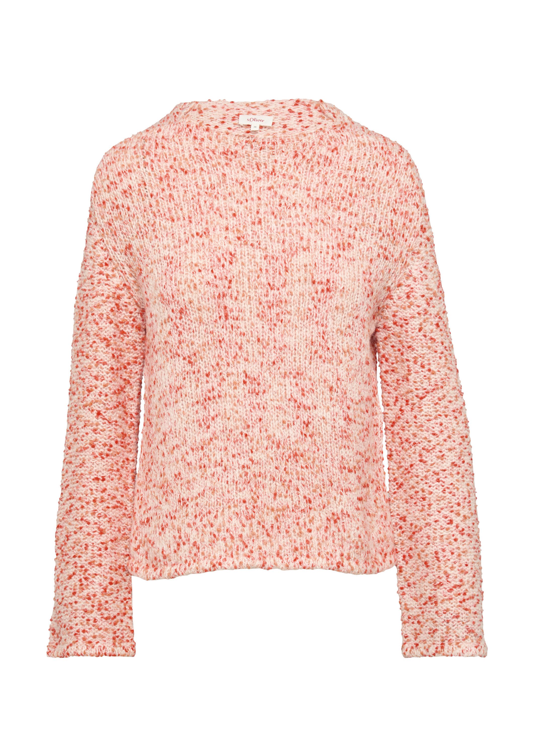 s.Oliver Longpullover Strickpullover Melierter Strickpullover mit weiten Är günstig online kaufen