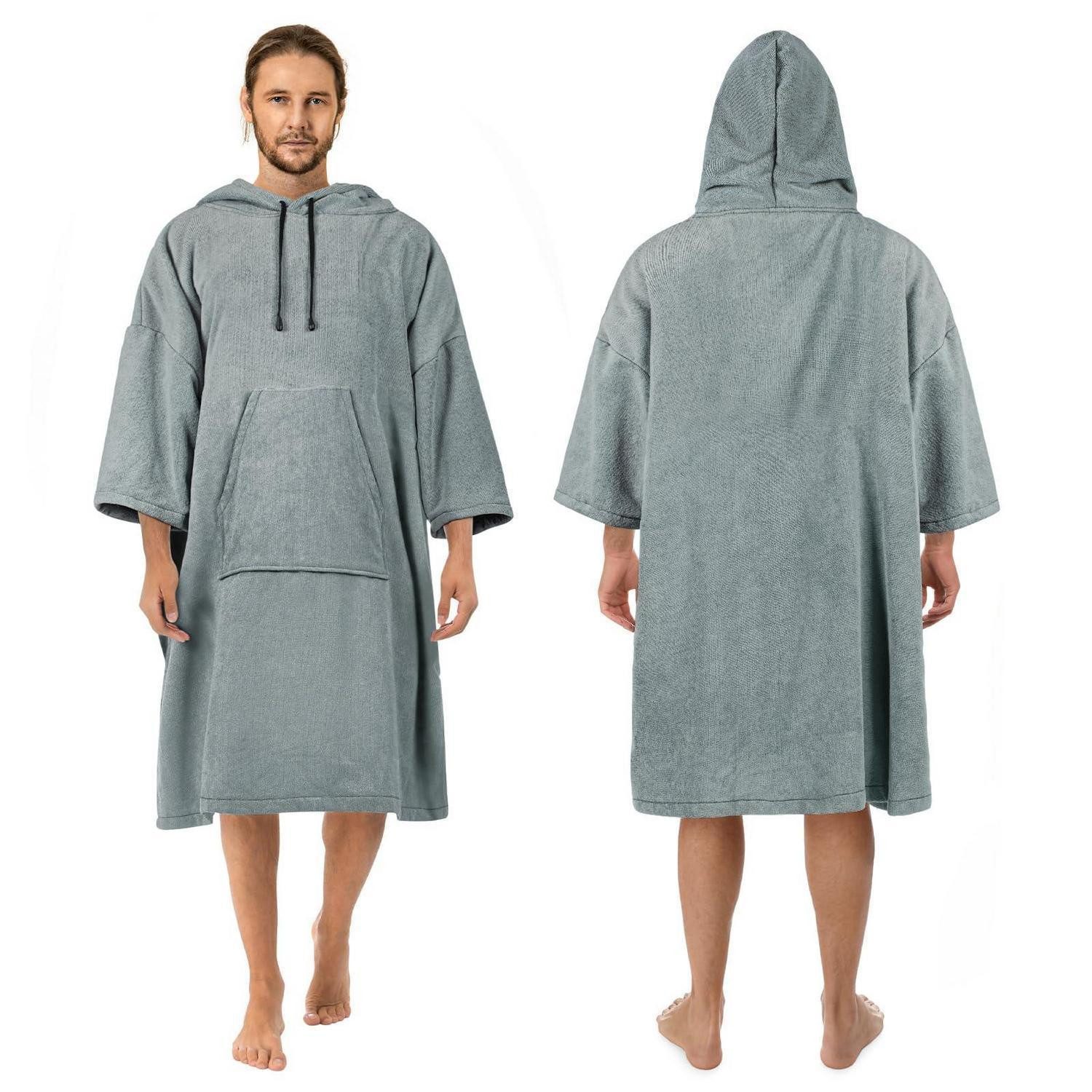 LuxusKollektion Poncho Surf Poncho Wickelmantel Grau XL (1-St)