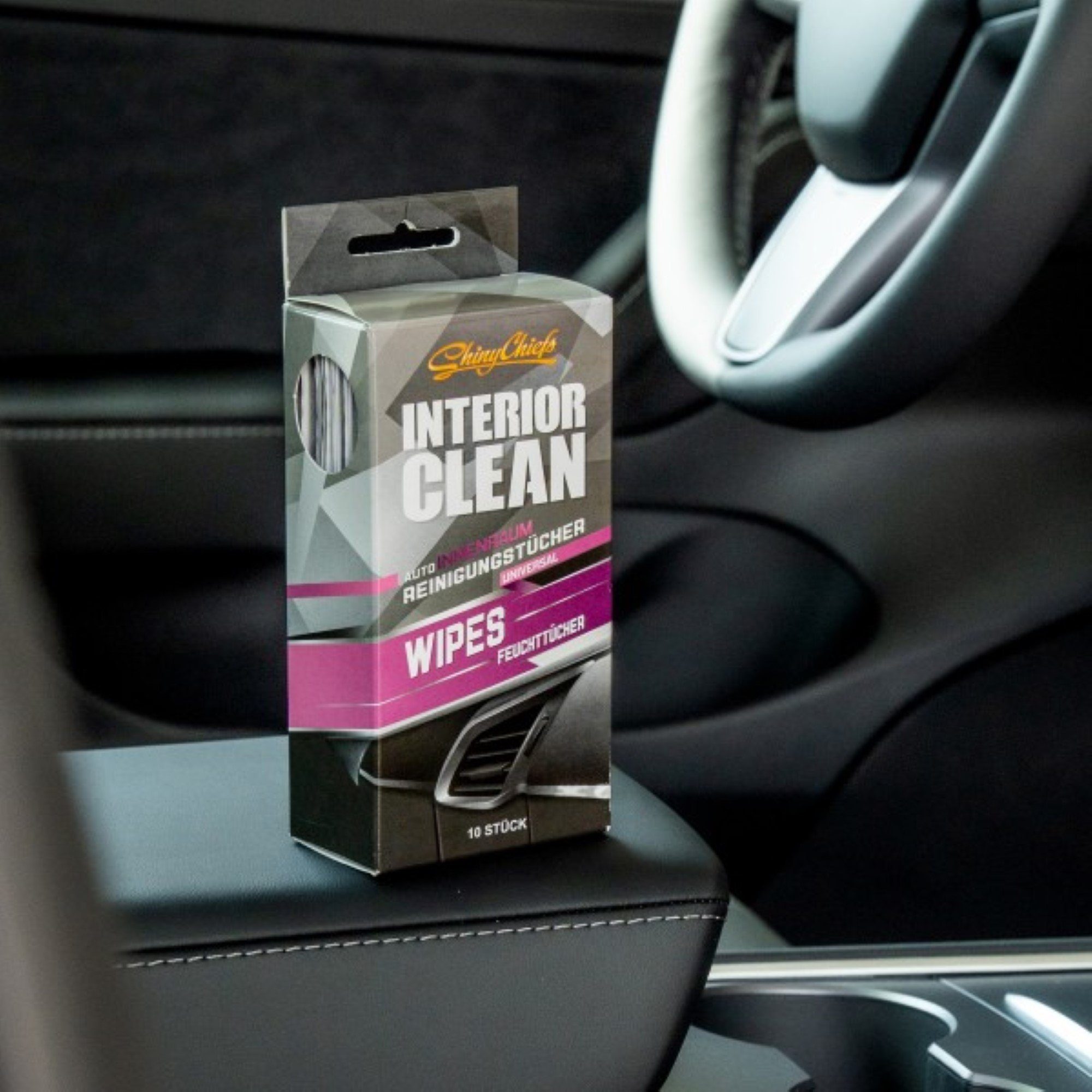 ShinyChiefs Interior Clean Auto Innenraum Wipes 10 Allzwecktücher (10-St) Reinigungstücher Feuchte Stück