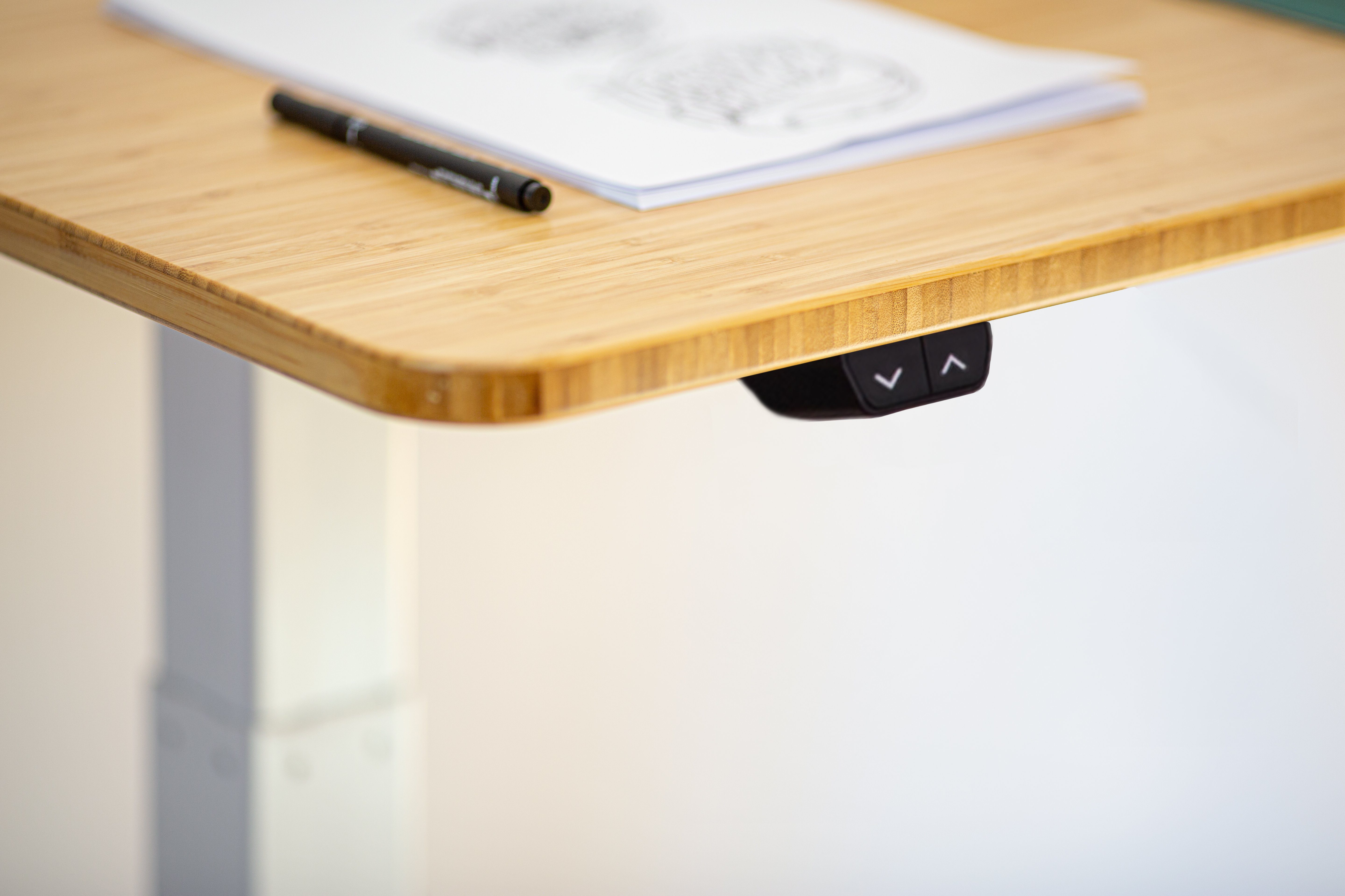 AGIl 140*70cm Weiß-Ahorn (komplett-Set) - elektrisch Schreibtisch höhenverstellbarer Schreibtisch