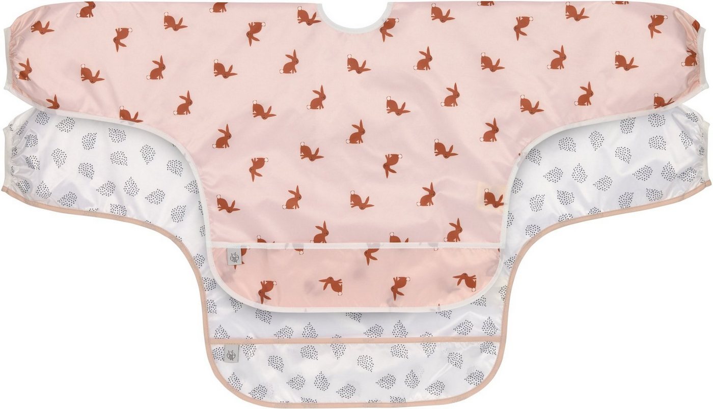 LÄSSIG Lätzchen Little Forest, Hase, (Set, 2-St), langärmelig, mit integriertem Auffangschutz, PETA-approved vegan