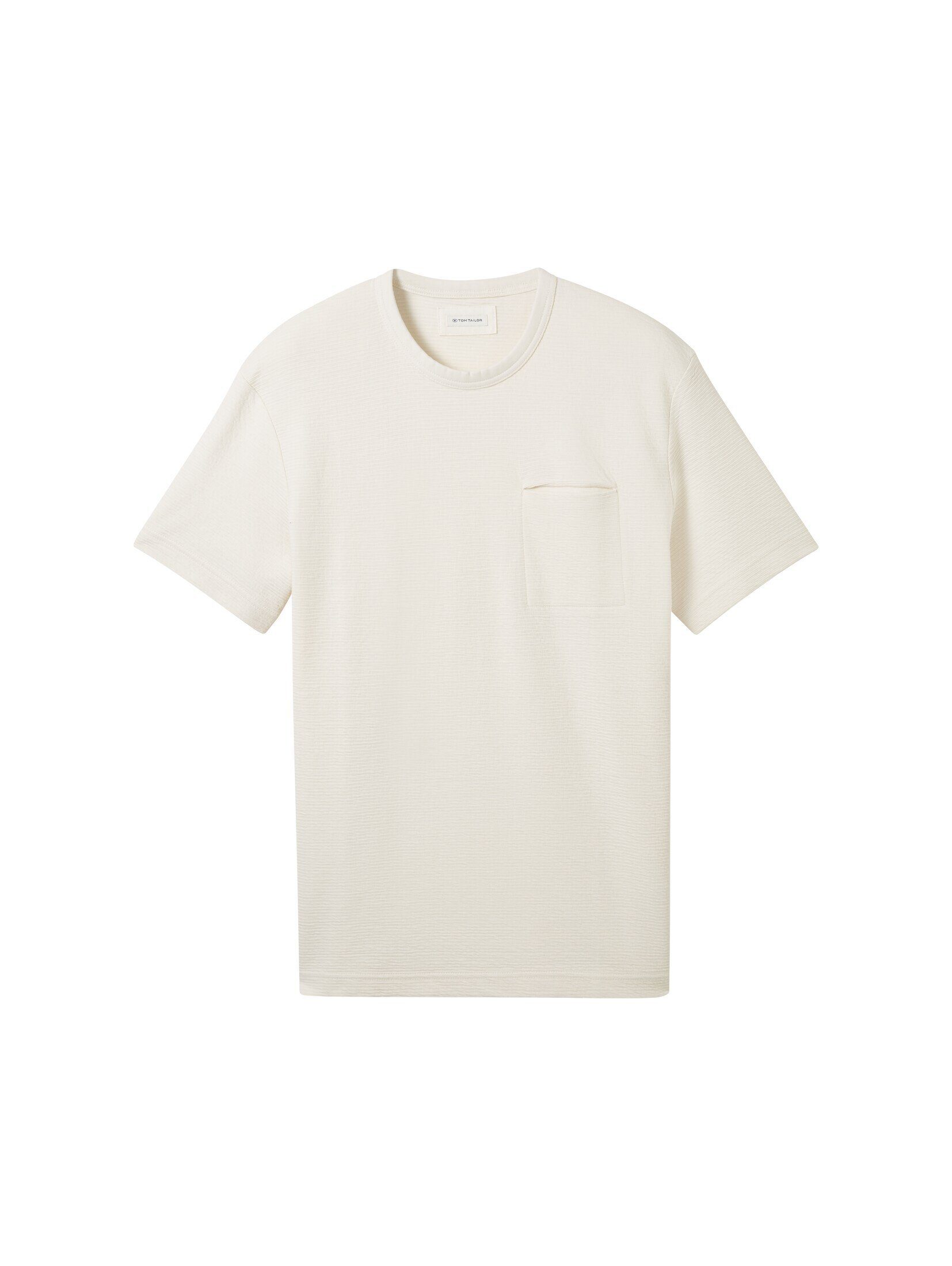 vintage T-Shirt TOM mit TAILOR beige Struktur T-Shirt