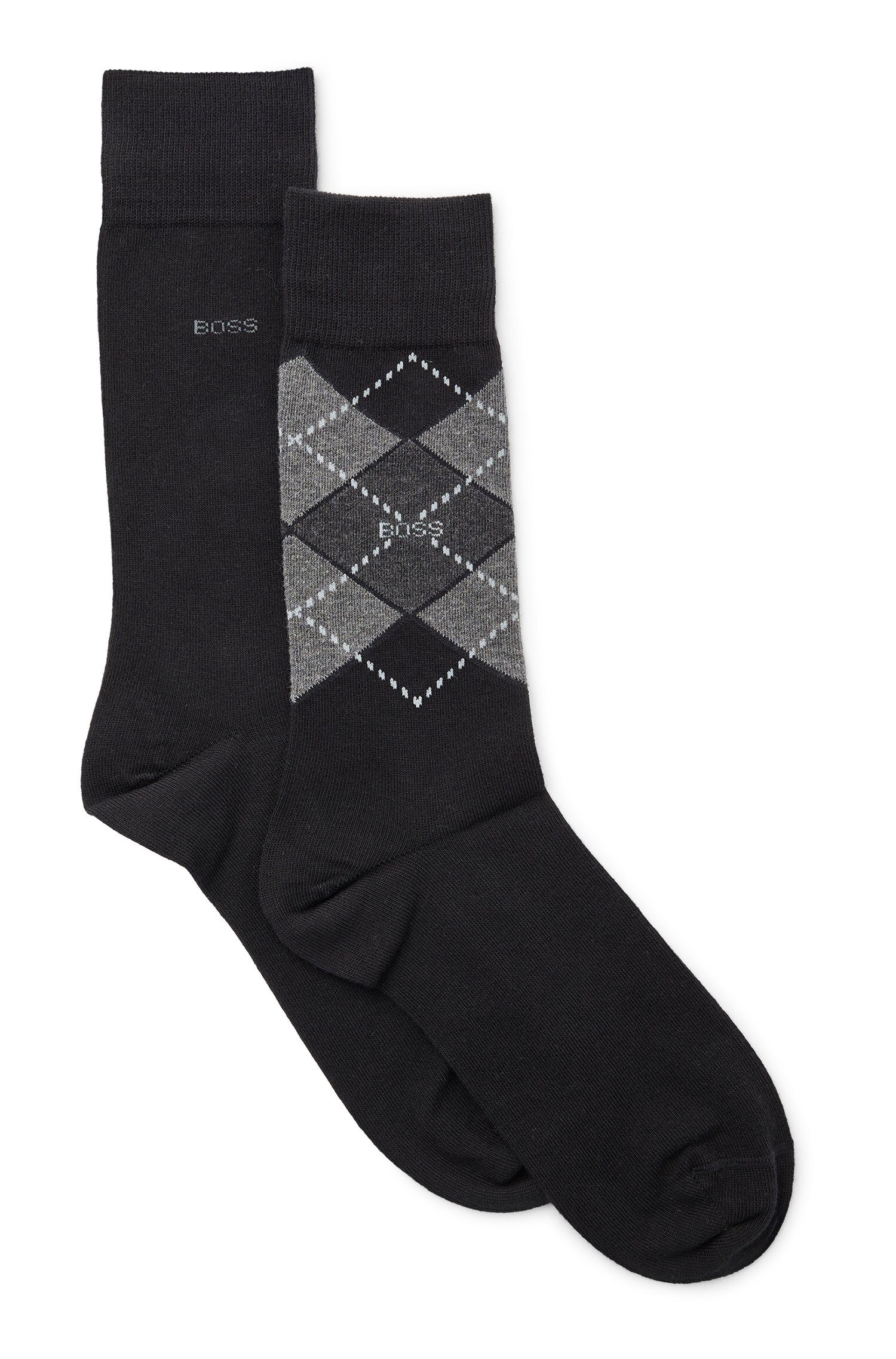 BOSS Socken 2P RS Argyle CC (Packung, 2-Paar, 2er Pack) mit BOSS Schriftzug günstig online kaufen