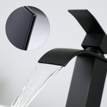 CECIPA pro Waschtischarmatur Waschtischarmatur Einhebelmischer Mischbatterie Wasserhahn Armatur (Wasserhahn aus Edelstahl, 1-St., Einhand-Waschtischarmatur) Ventilkern aus Keramik