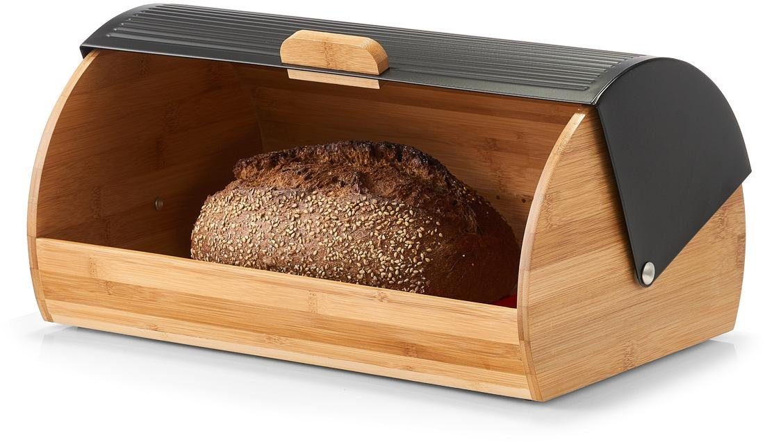 Zeller Present Brotkasten, Bambus, Metall, (1-tlg), Maße ca. 39 x 27 x 19 cm