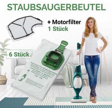 VIOKS Staubsaugerbeutel + Motorfilter Set, 7 St., für Vorwerk Kobold VK 140 VK 150 Staubsauger