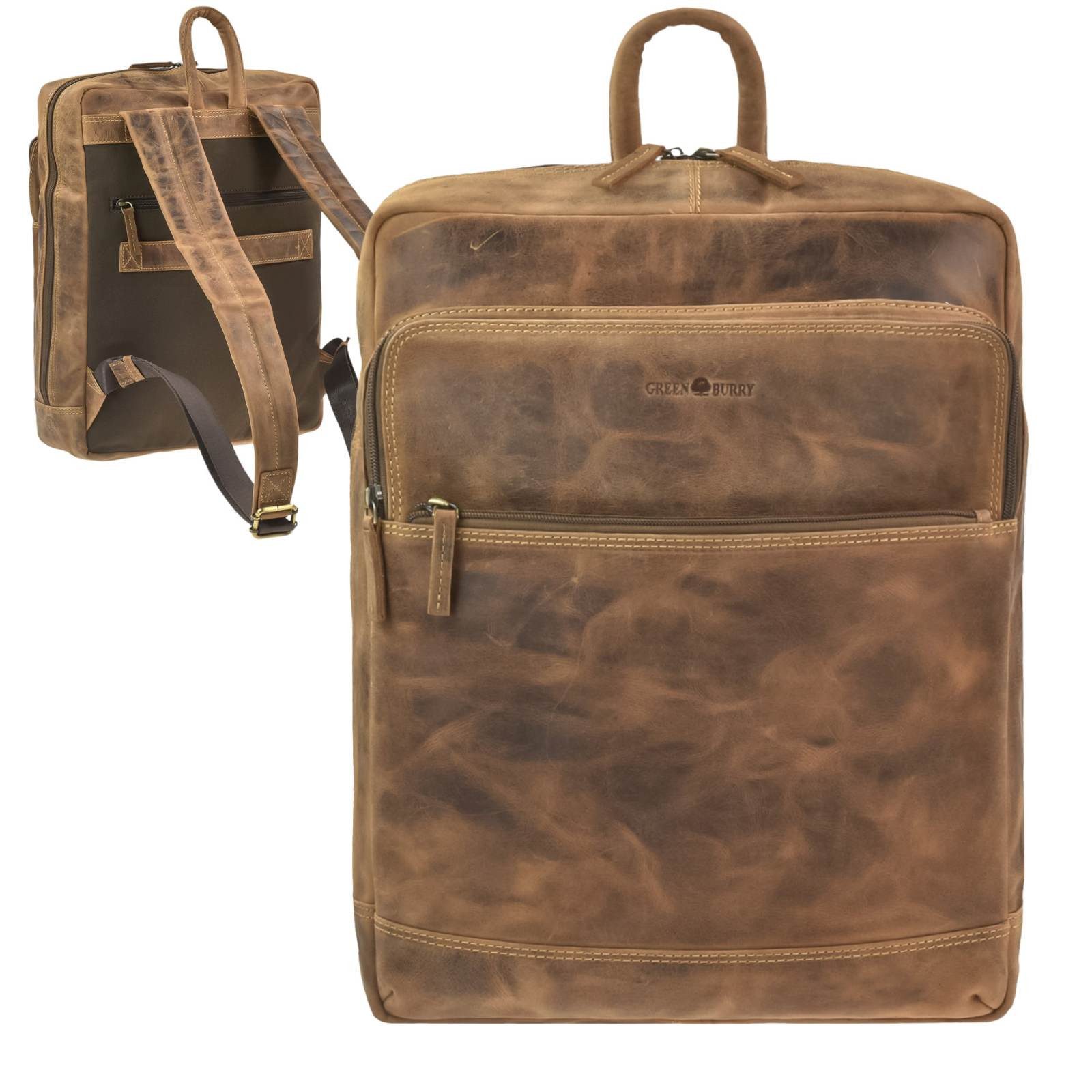 Notebookrucksack Vintage Leder Laptop Rucksack