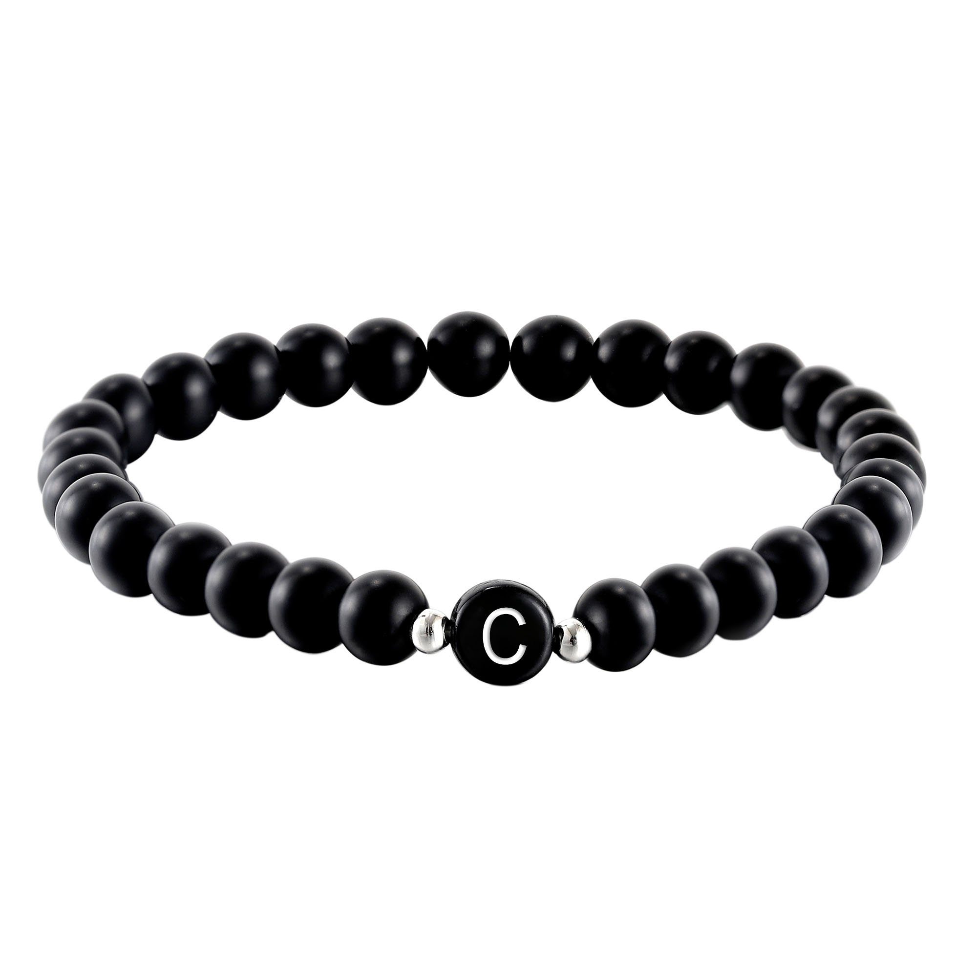 Kim Johanson Armband Initial, aus schwarzem Onyx mit Buchstaben-Perle, elas günstig online kaufen