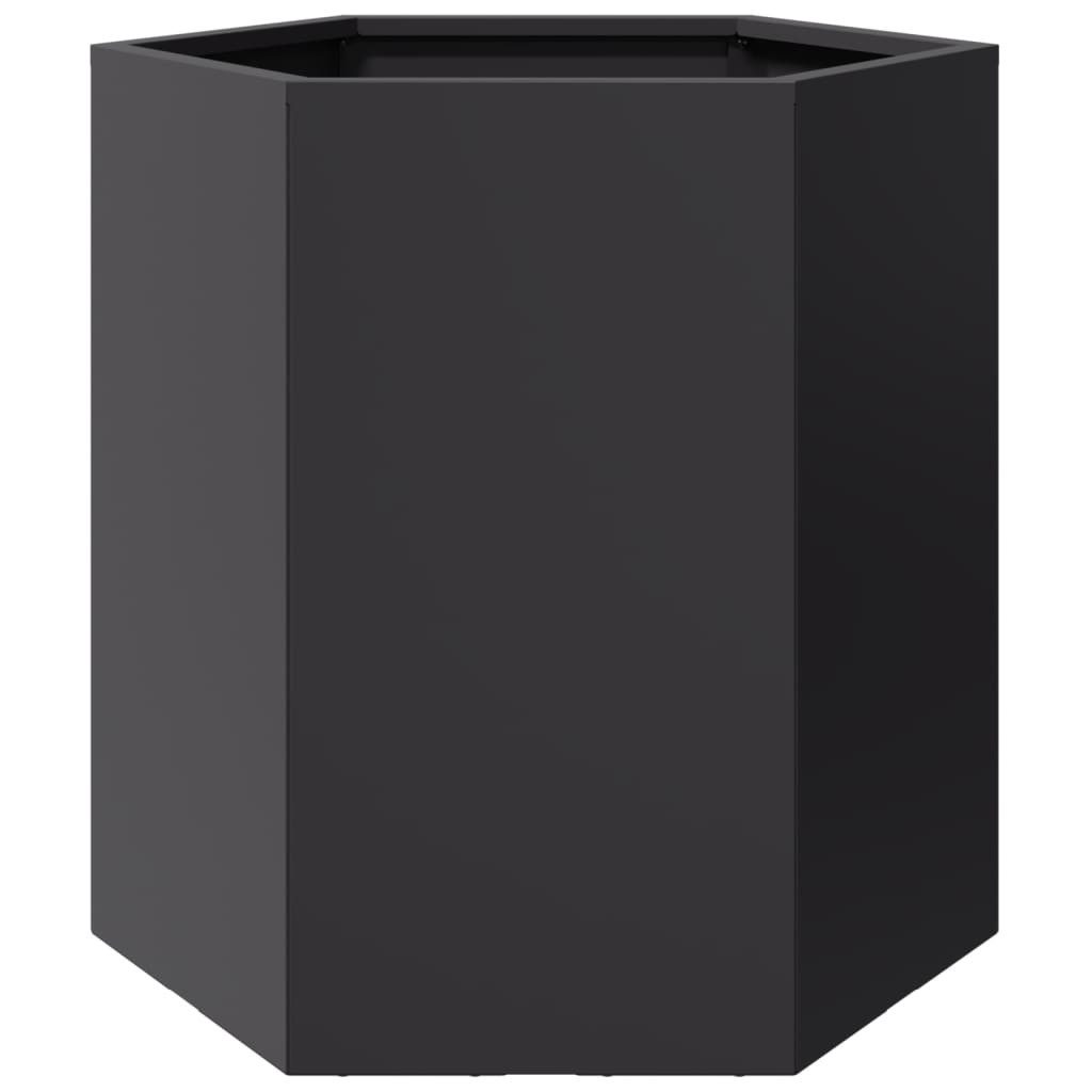 vidaXL Blumentopf Pflanzkübel Schwarz Sechseckig 46x40x45 günstig online kaufen