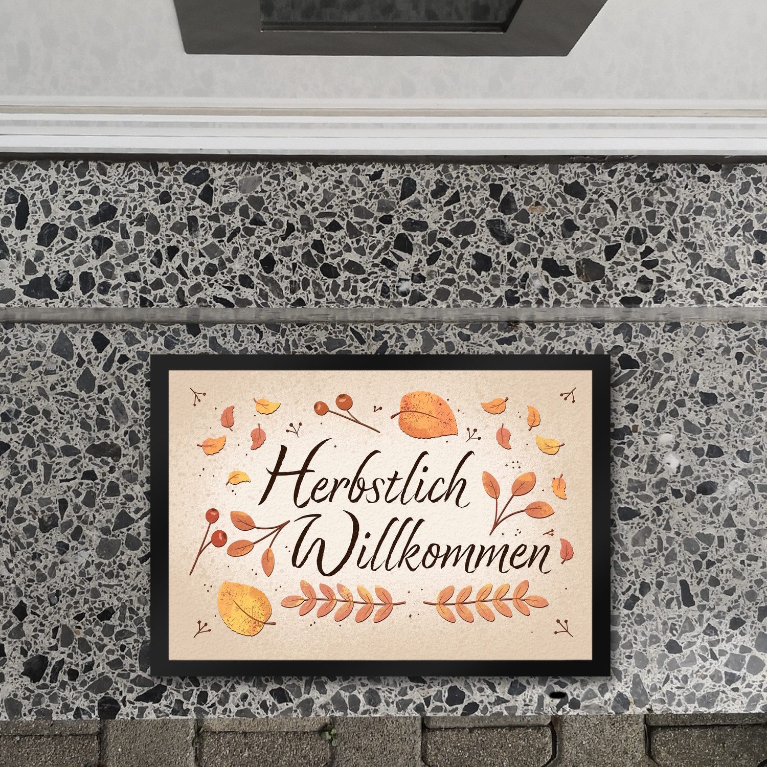 speecheese Fußmatte Herbstlich Willkommen Fußmatte in 35x50 cm mit bunten Blättern – Bild 2 von 2