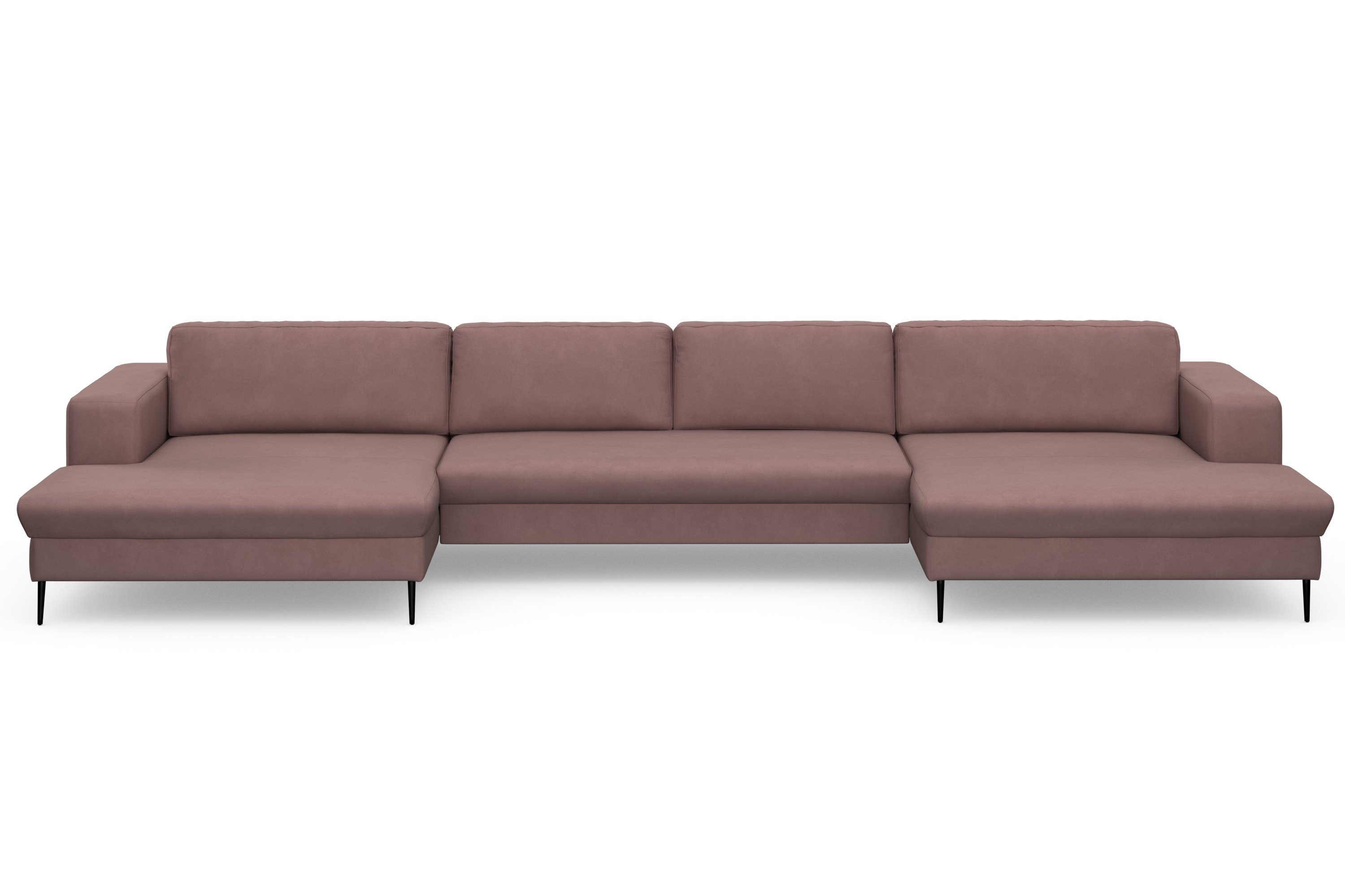 DOMO collection Wohnlandschaft Modica U-Form aktuelles, kubisches Design mit 2 Recamieren, viel Platz, XXL, auch in Cord, Fußhöhe passend für gängige Saugroboter!