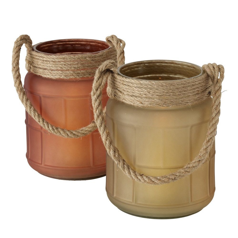 BOLTZE GRUPPE GmbH Windlicht Windlicht Viseo Glas Juteseil Hängen H 26 cm Stückpreis