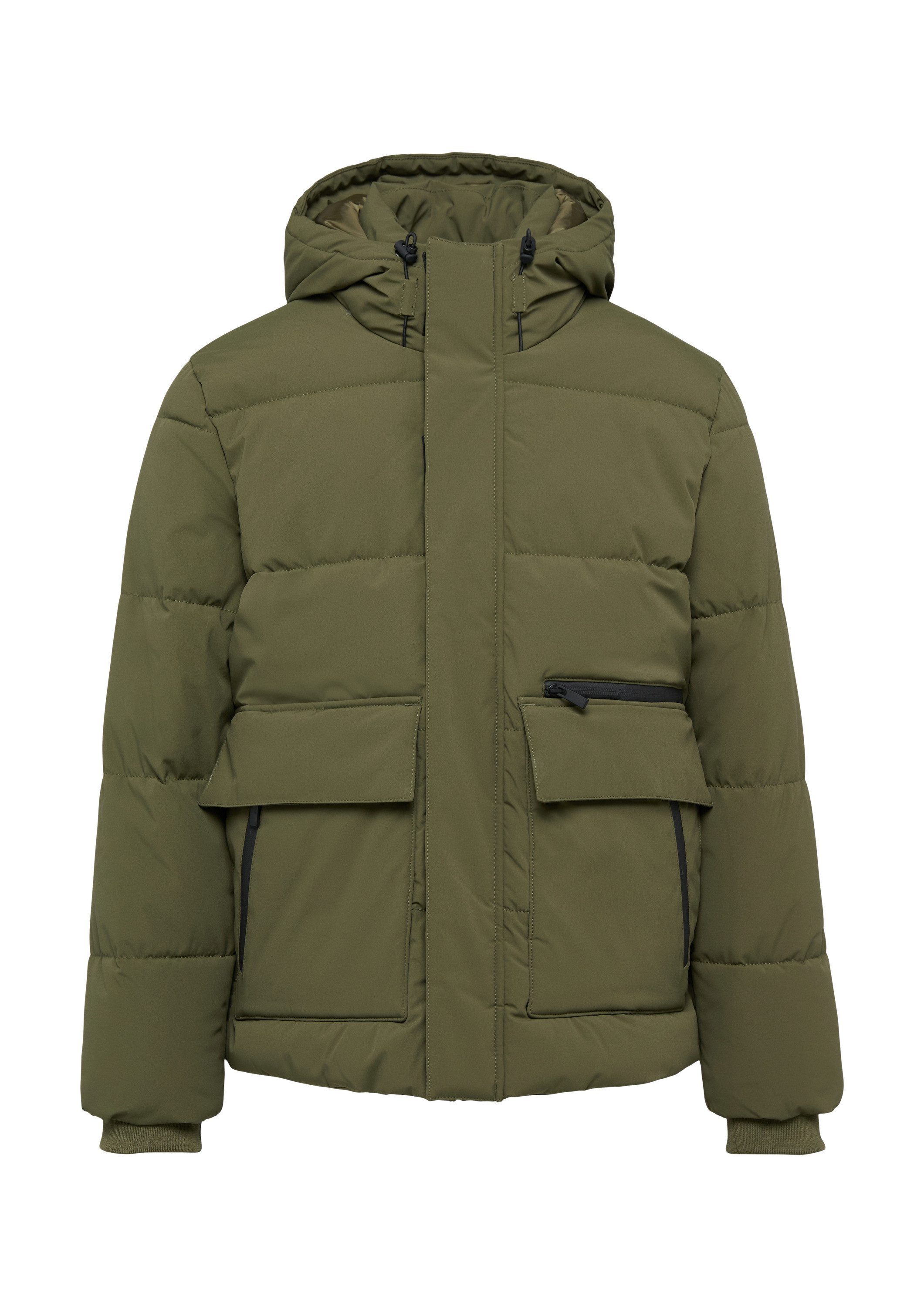 QS Winterjacke Outdoor-Jacke Gesteppte Winterjacke mit Kapuze und Innenkrag günstig online kaufen