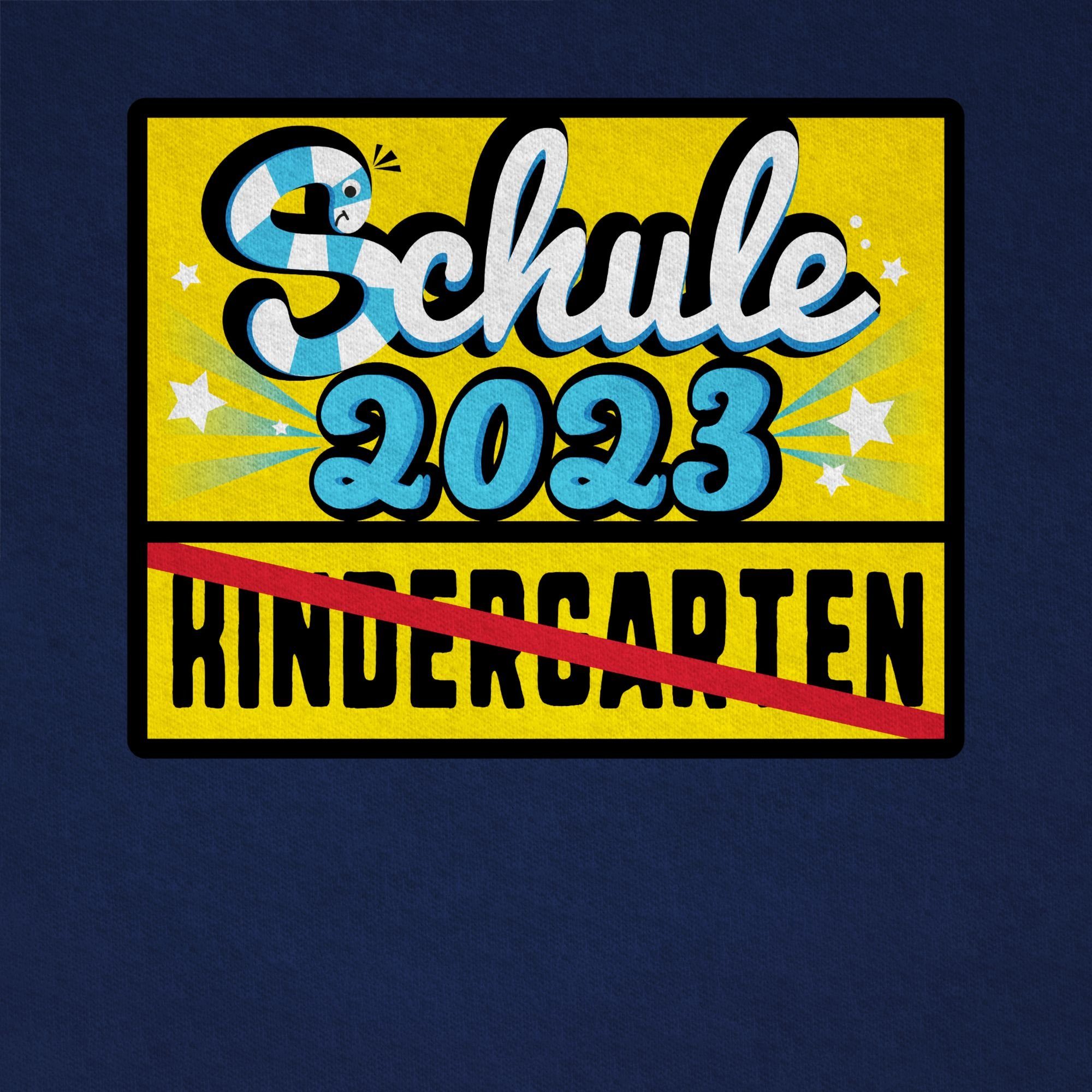 Shirtracer Dunkelblau Ortsschild 2023 Geschenke T-Shirt Schule Einschulung Schulanfang Junge 1 Kindergarten