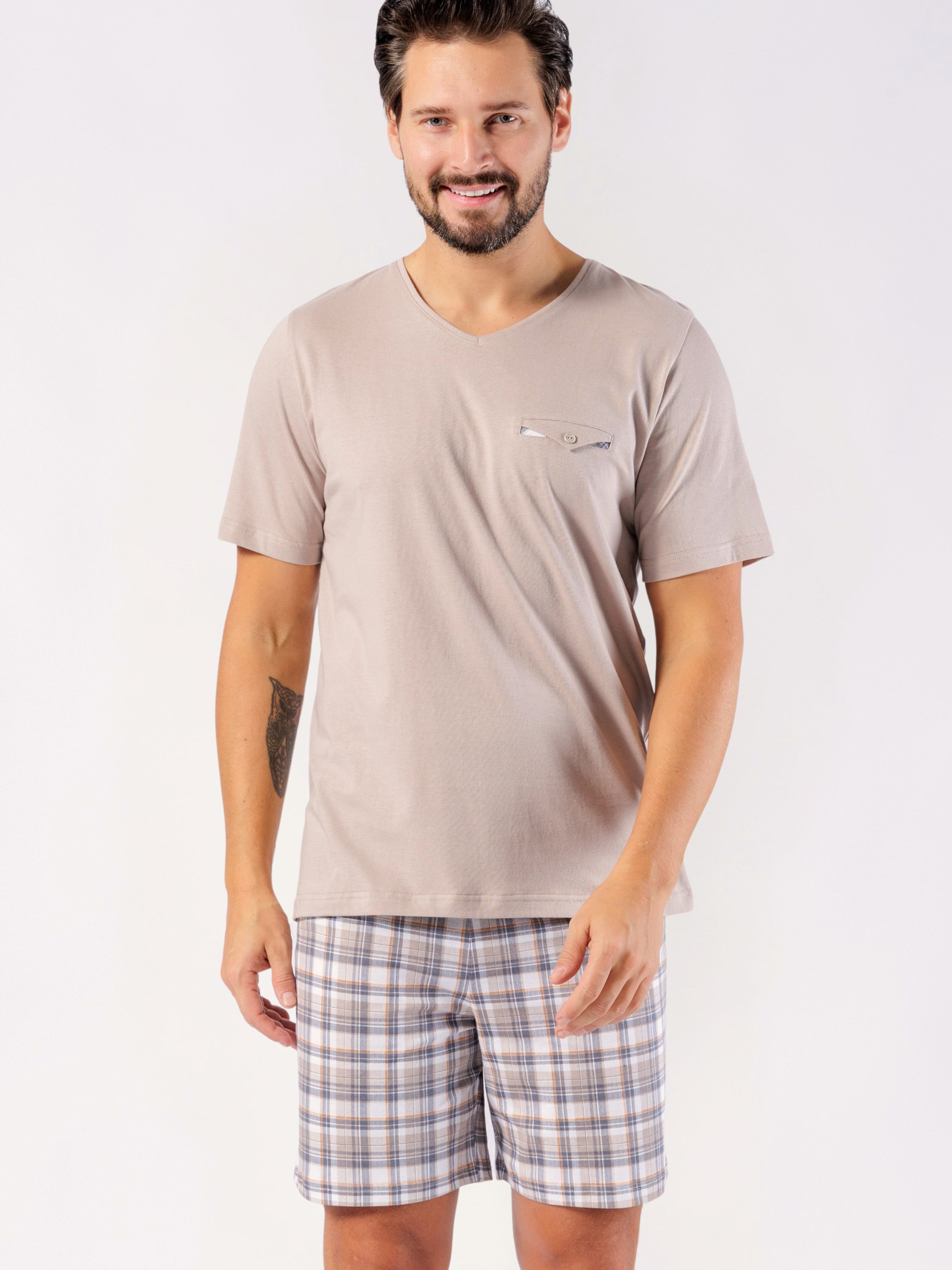 Pyjama kurzer Schlafanzug aus 100% Baumwolle