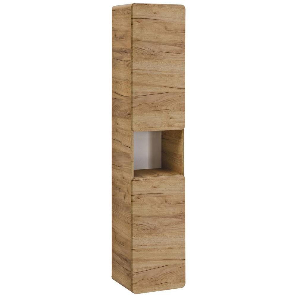 Lomadox Hochschrank LUTON-56-CRAFT Badmöbel, Wotan Eiche günstig online kaufen
