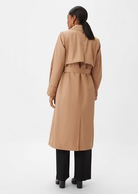 Comma Langmantel Trenchcoat mit Bindegürtel Zierknopf