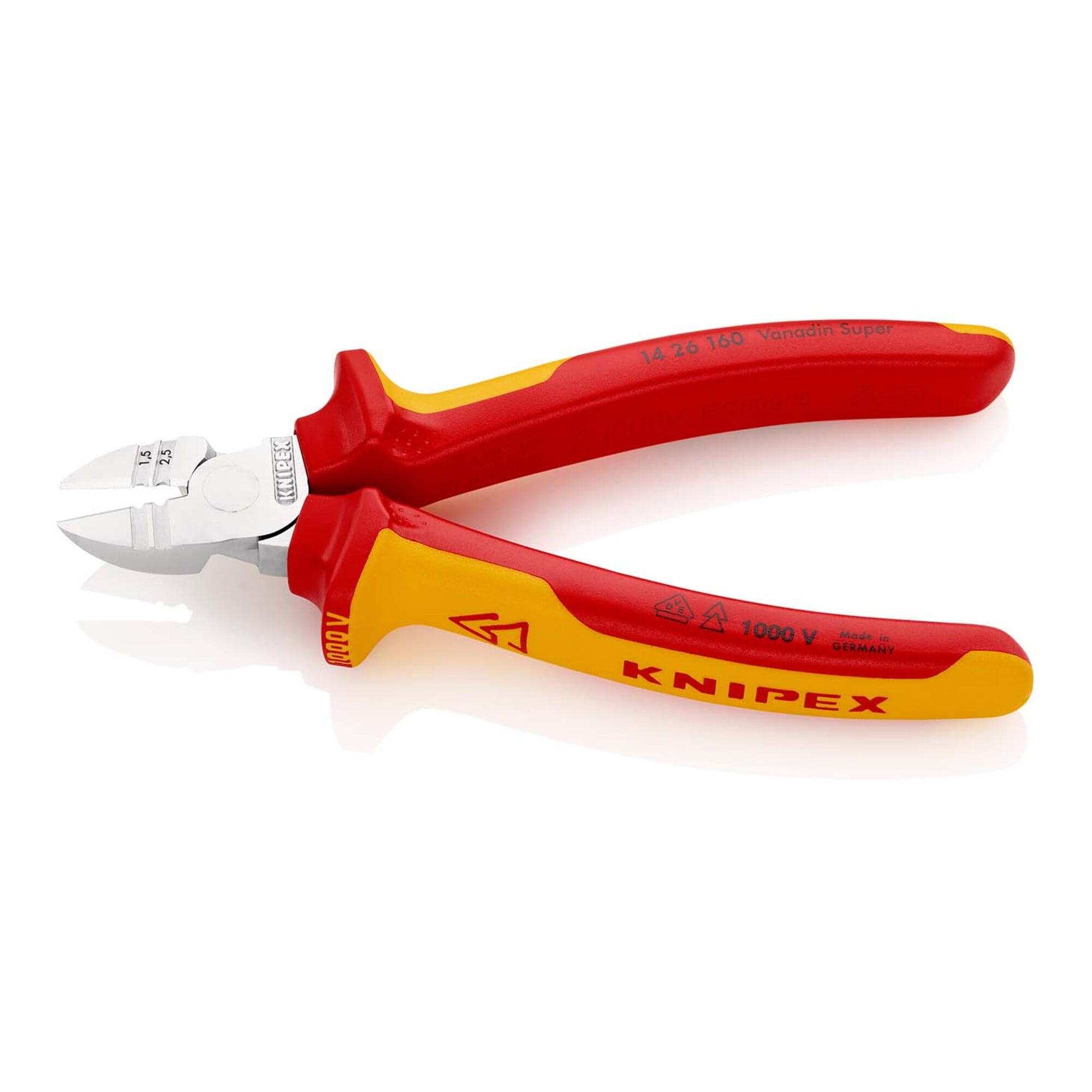 Knipex Seitenschneider KNIPEX 14 26 160 Abisolier-Seitenschneider isoliert mit Mehrkomponente