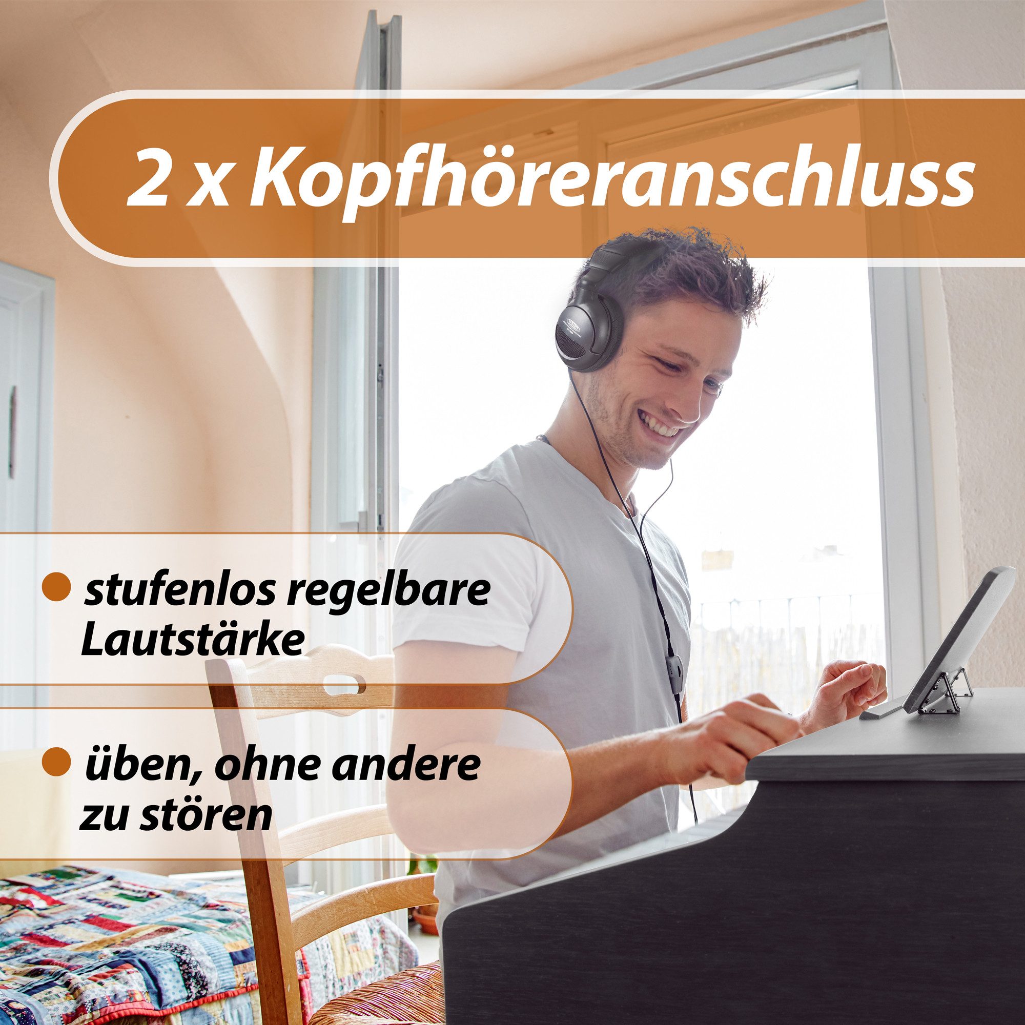 Classic Cantabile Digitalpiano DP-50 E-Piano mit 88 Tasten Hammermechanik, Klavier, Layer-, Split-, Twin-Piano-Funktion