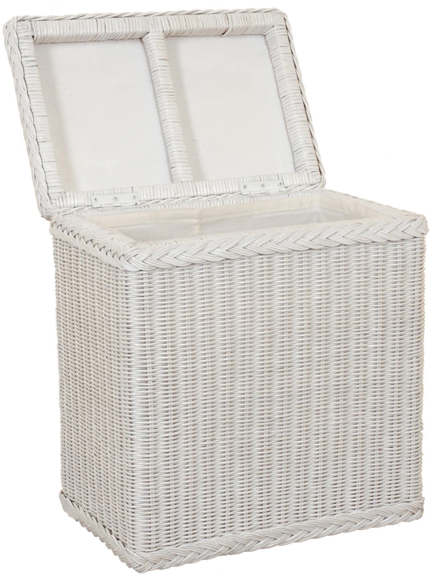 Krines Home Wäschekorb Rattan Wäschebox mit Deckel Wäschetruhe Wäschekorb Wäschesammler, mit Inlett Korb zur Aufbewahrung