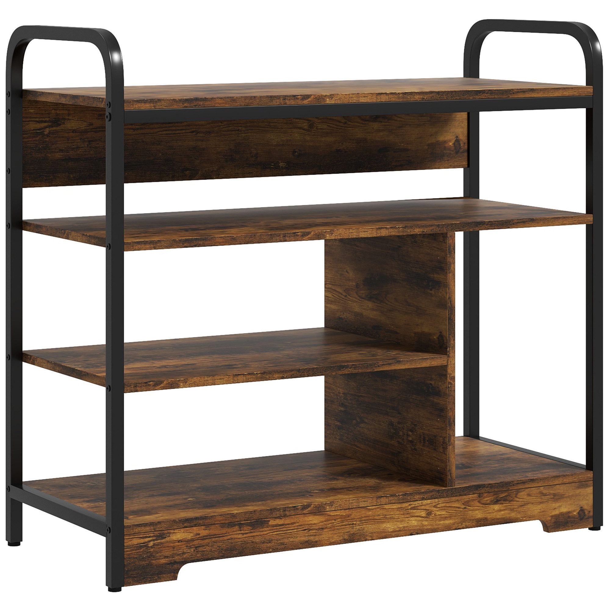 HOMCOM Schuhregal mit 4 Ebenen, Griff, für max. 11 Paar Schuhe, Schuhstände günstig online kaufen