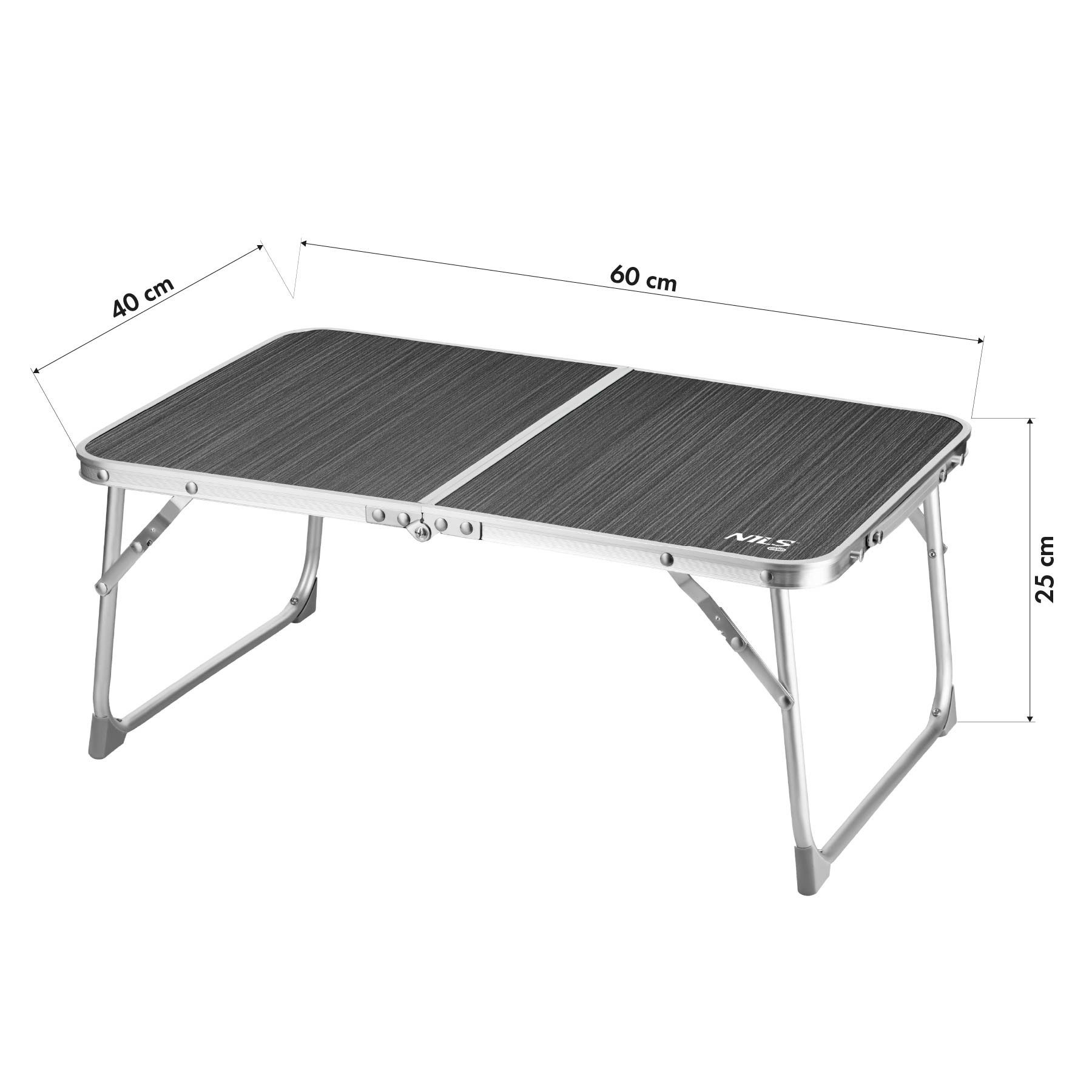 NILS CAMP Klapptisch Campingtisch Falttisch Beistelltisch (Spar-Set, 1-St., 60 x 40 x 25 cm leicht), faltbar, leicht, witterungsbestaendig, Aluminium