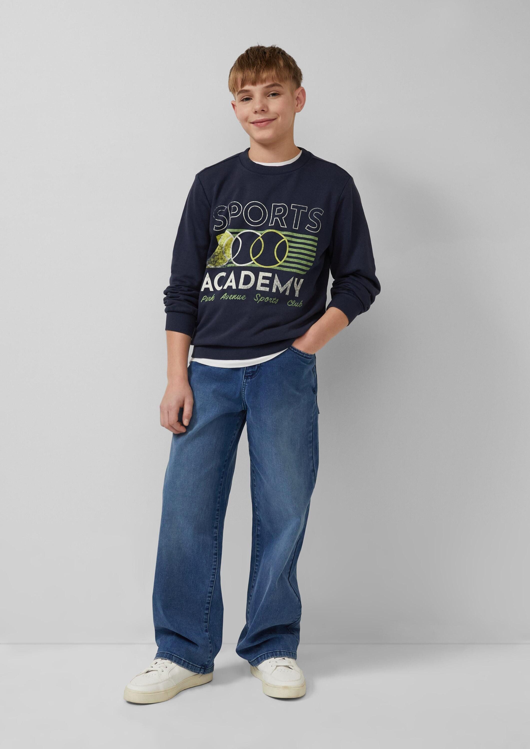 s.Oliver Sweatshirt Sweatshirt Gewaschenes Sweatshirt mit Frontprint