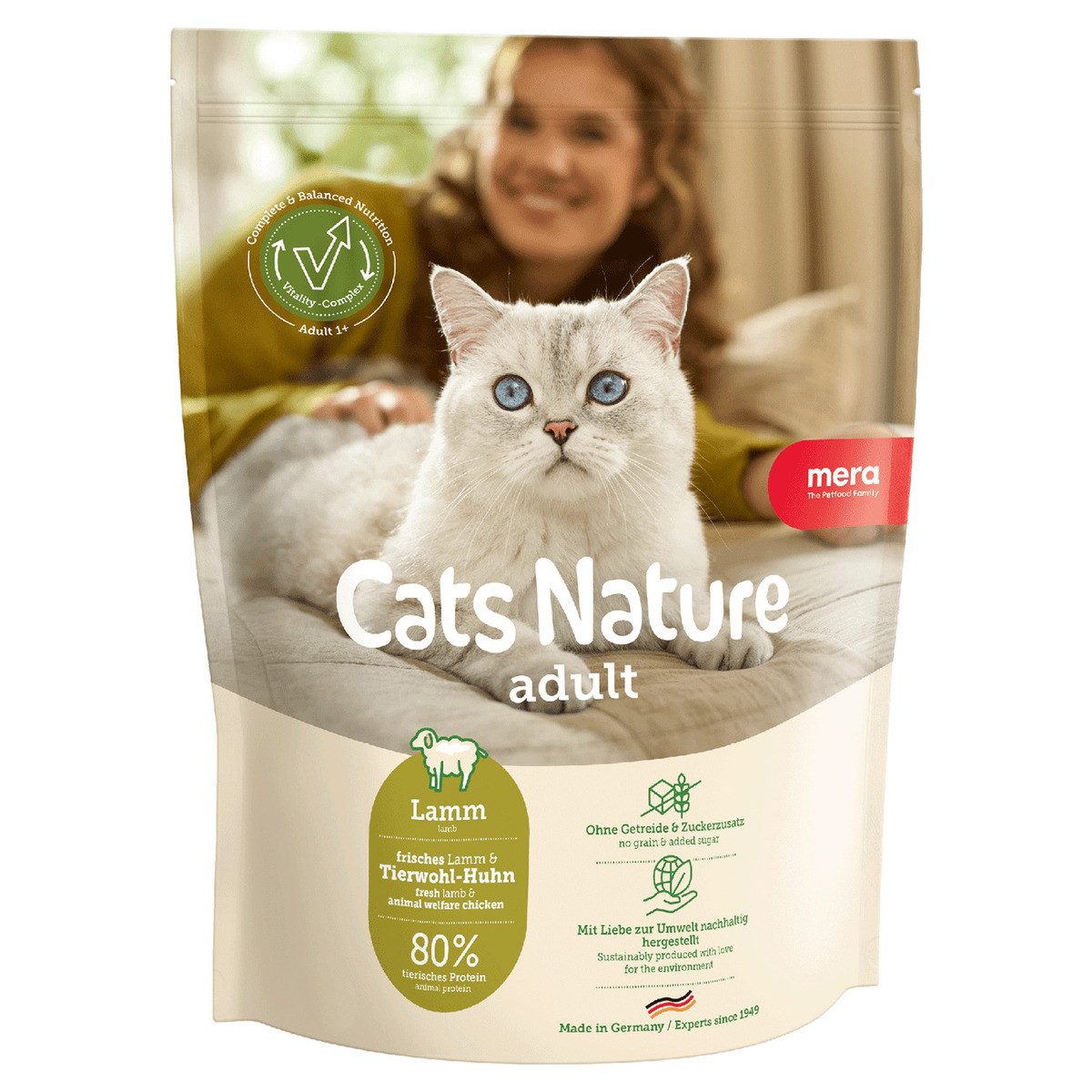 Mera Nature Adult Lamm 400 g, Trockenfutter für: Katze