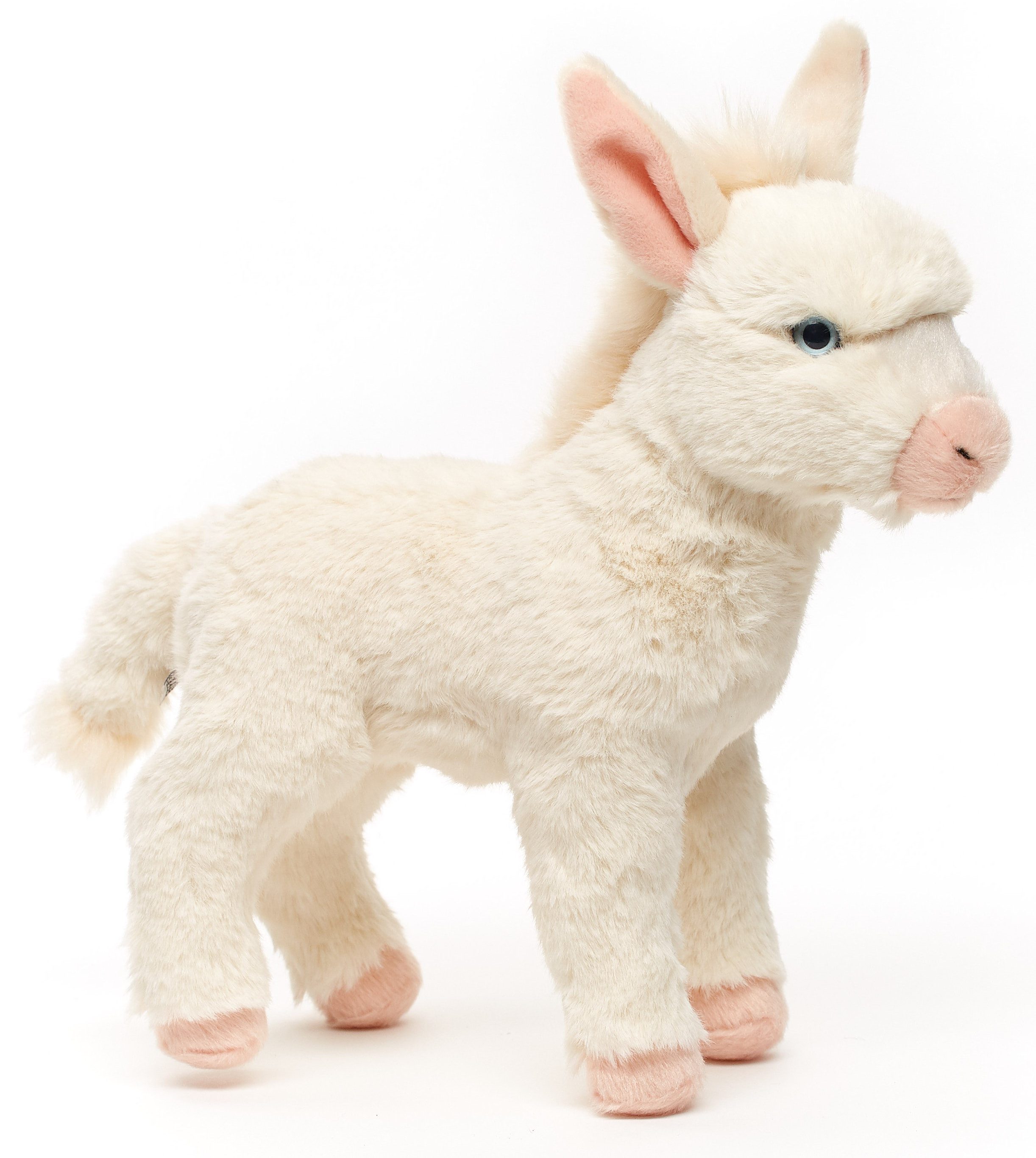 Uni-Toys Kuscheltier Barockesel weiß, stehend - 30 cm (Höhe) - Plüsch-Esel - Plüschtier