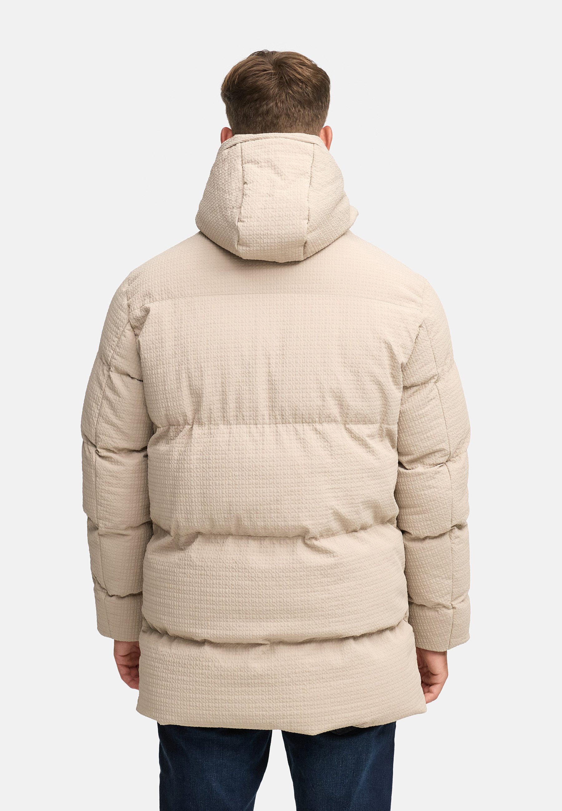 Indicode Wintermantel Herren INLondoy Jacke Winter Herrenjacke Parka mit markanter Struktur und Kapuze