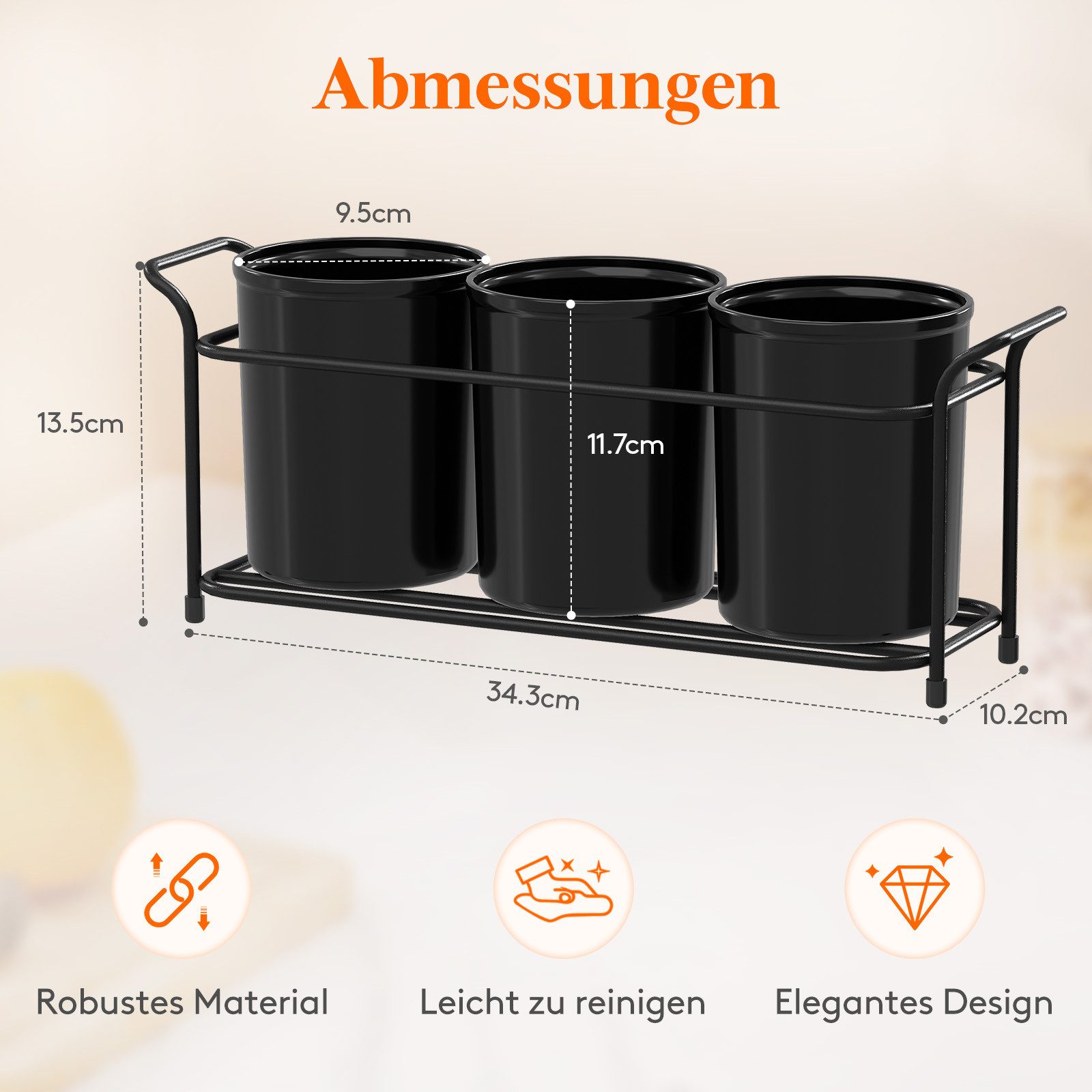 Lifewit Besteckeinsatz 3-teiliger Besteckhalter mit Metallrahmen günstig online kaufen