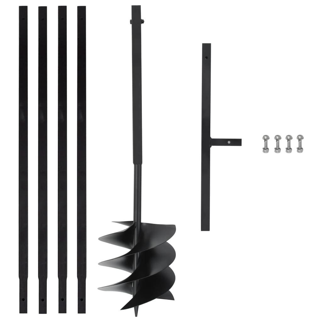 vidaXL Handerdbohrer Земляні бури mit Griff 250 mm mit Verlängerungsrohr 4 m Stahl