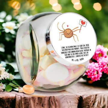 Mr. & Mrs. Panda Vorratsglas L 870ml Spinne Agathe Motivation - Weiß - Geschenk, Merchandise, Snac, Premium Glas, (1-tlg), Vielseitig einsetzbar