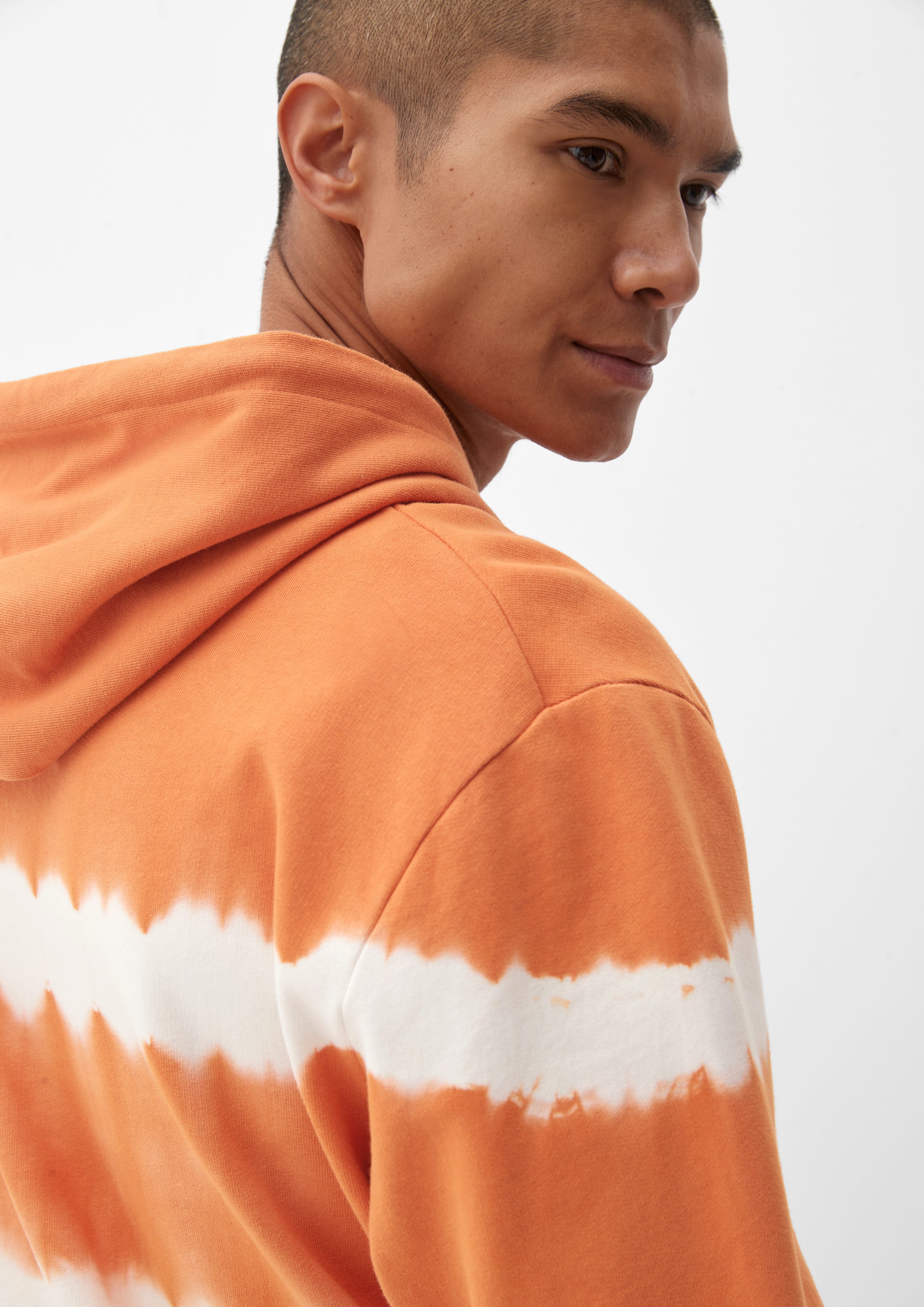 s.Oliver Sweatshirt mit Streifenmuster Dye Garment Hoodie orange