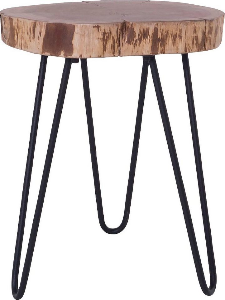 Jeder byLIVING ein Nasti, Beistelltisch eigene Baumkante, Tisch ist mit Unikat Maserung seine aus Massivholz, hat und